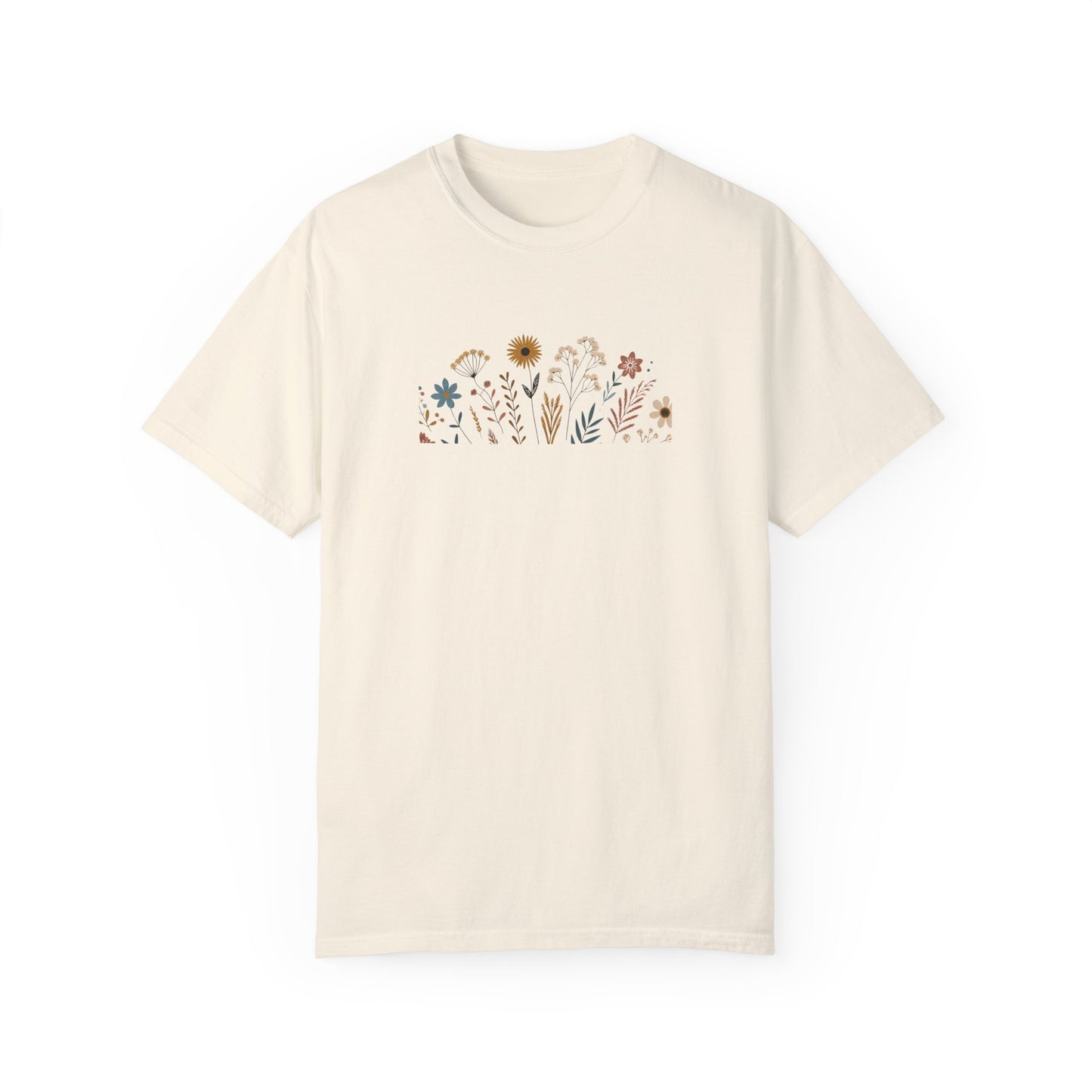 Botanical Floral Unisex T-Shirt - Garment-Dyed Nature-Inspired Tee