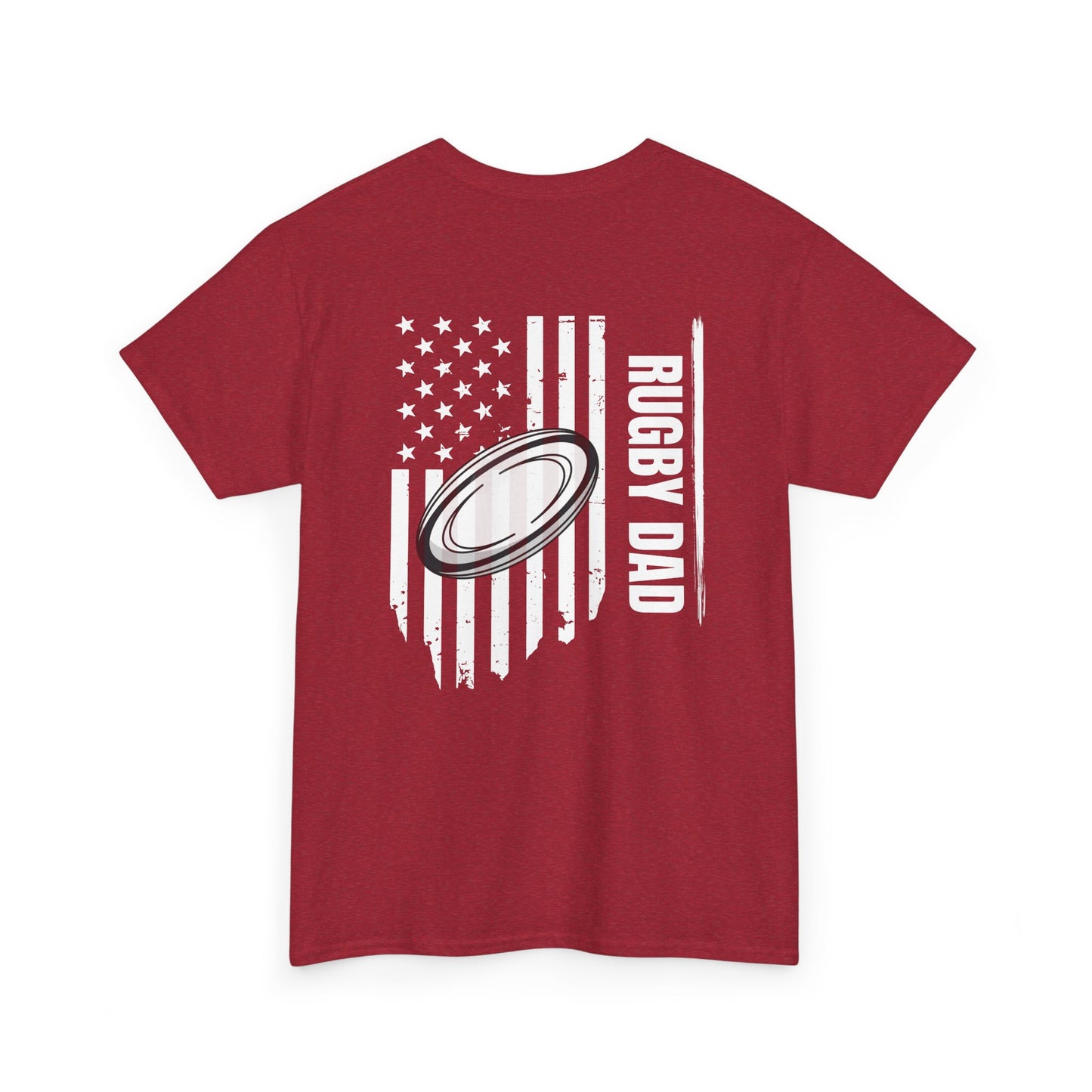 Rugby Dad Heavy Cotton Tee - American Flag Design