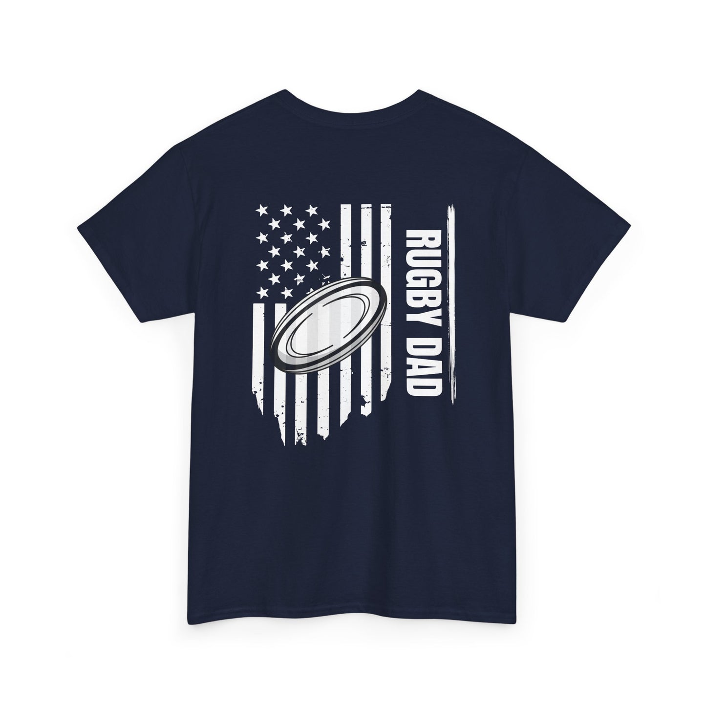 Rugby Dad Heavy Cotton Tee - American Flag Design