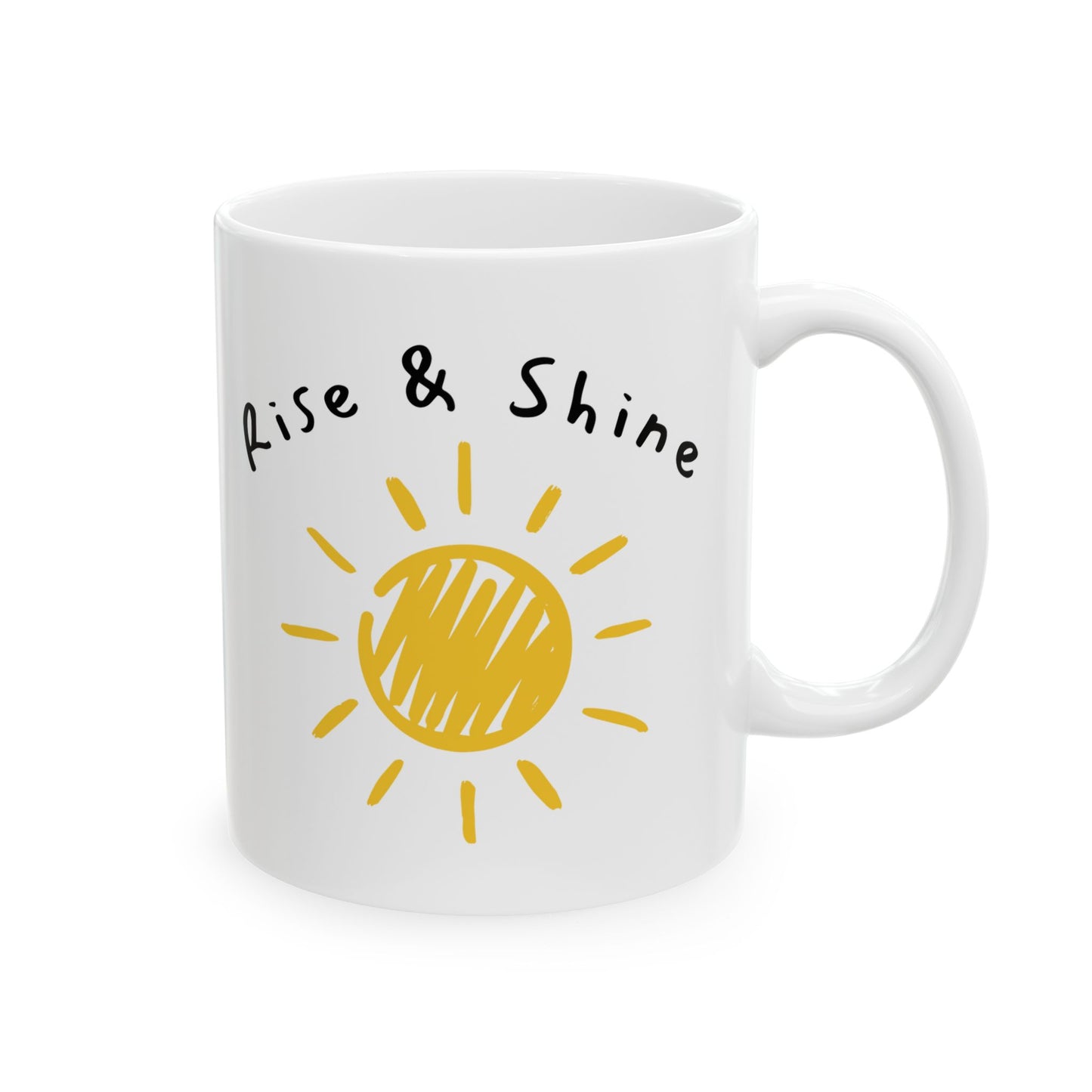 Sunshine Ceramic Mug – "Rise & Shine" – Perfect for Morning Motivation
