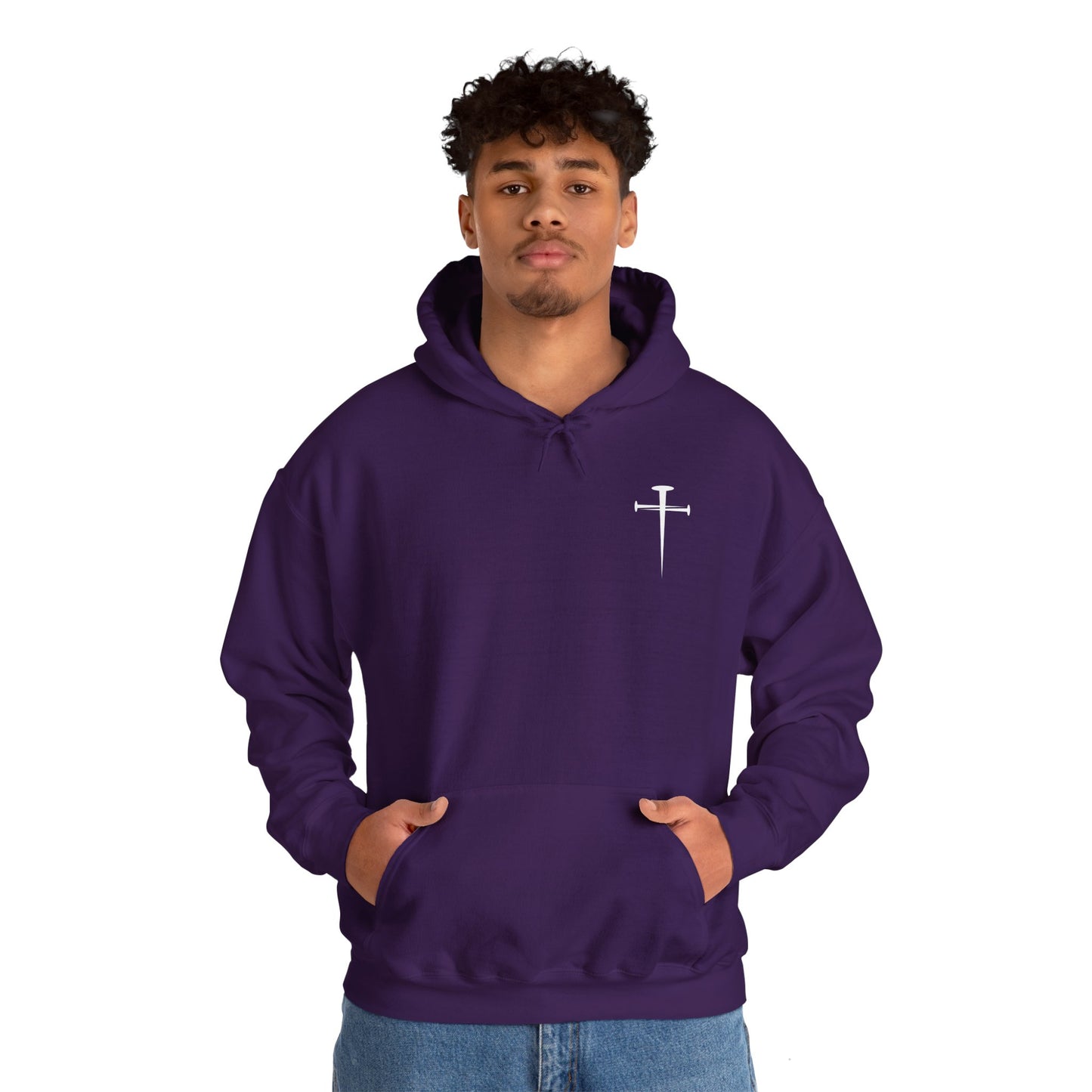 Unisex Heavy Blend™ Hooded Sweatshirt - Minimalist Design with Cross Logo