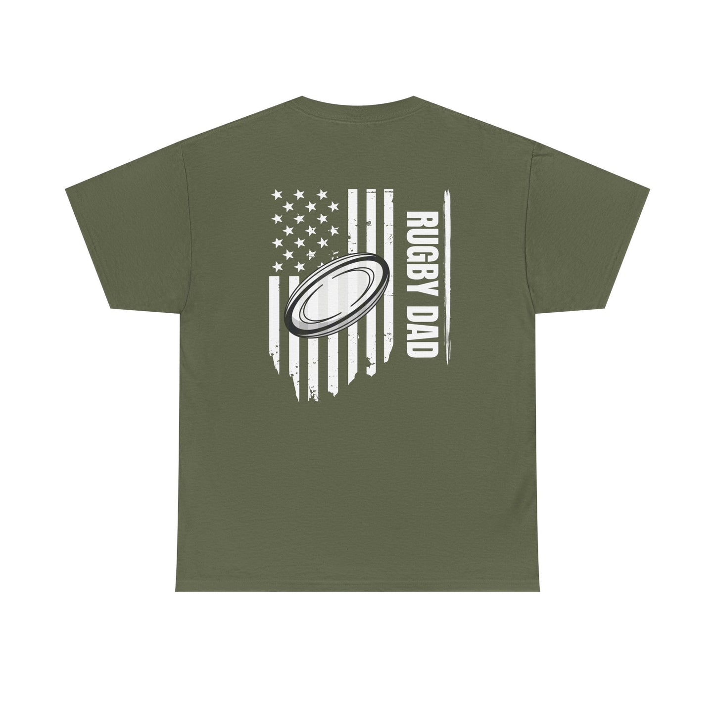 Rugby Dad Heavy Cotton Tee - American Flag Design