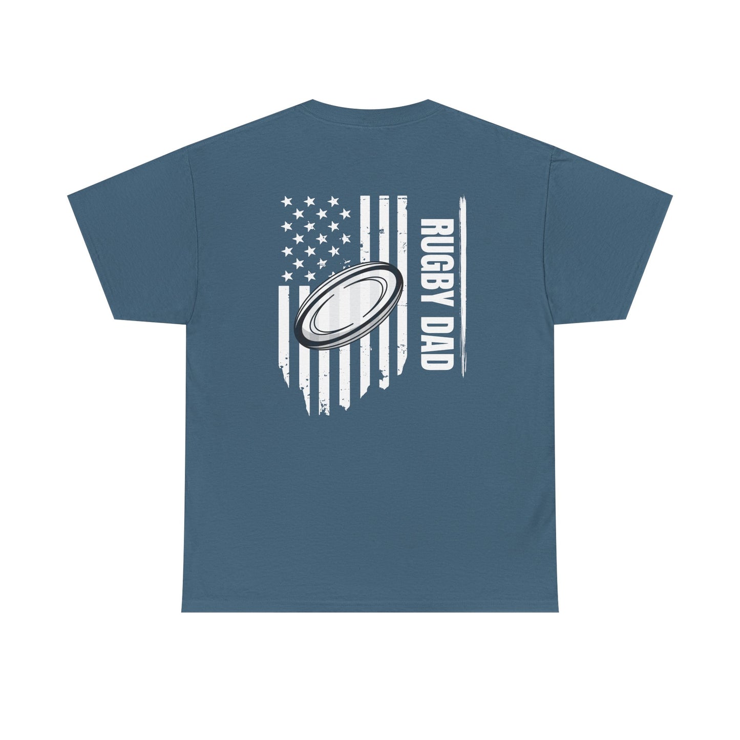 Rugby Dad Heavy Cotton Tee - American Flag Design