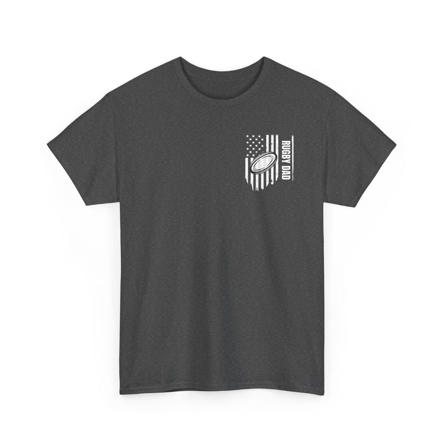 Rugby Dad Heavy Cotton Tee - American Flag Design