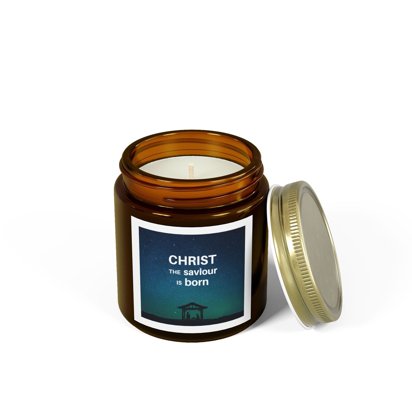 Coconut Apricot Scented Candle for Christmas - "Christ the Saviour is Born" - 4oz & 9oz