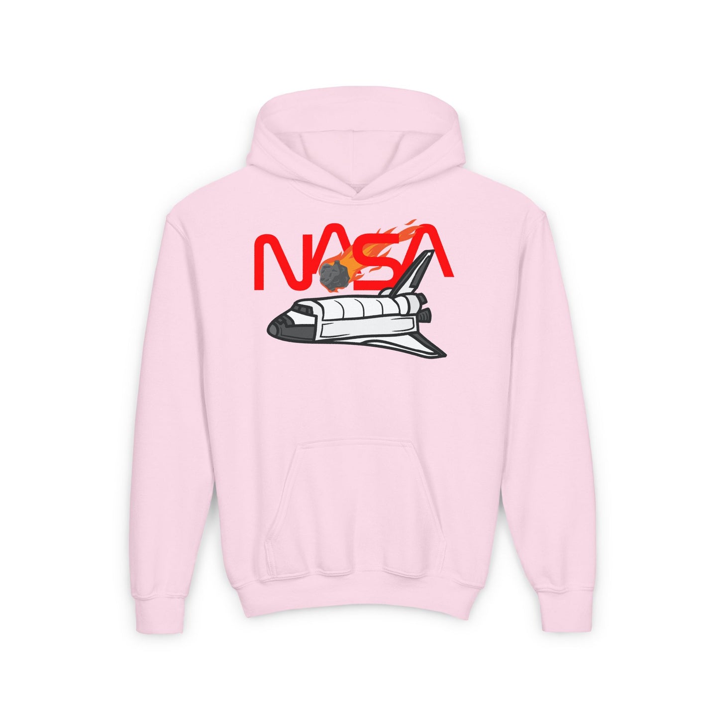 NASA Youth Heavy Blend Hoodie - Space Shuttle Design for Aspiring Astronauts