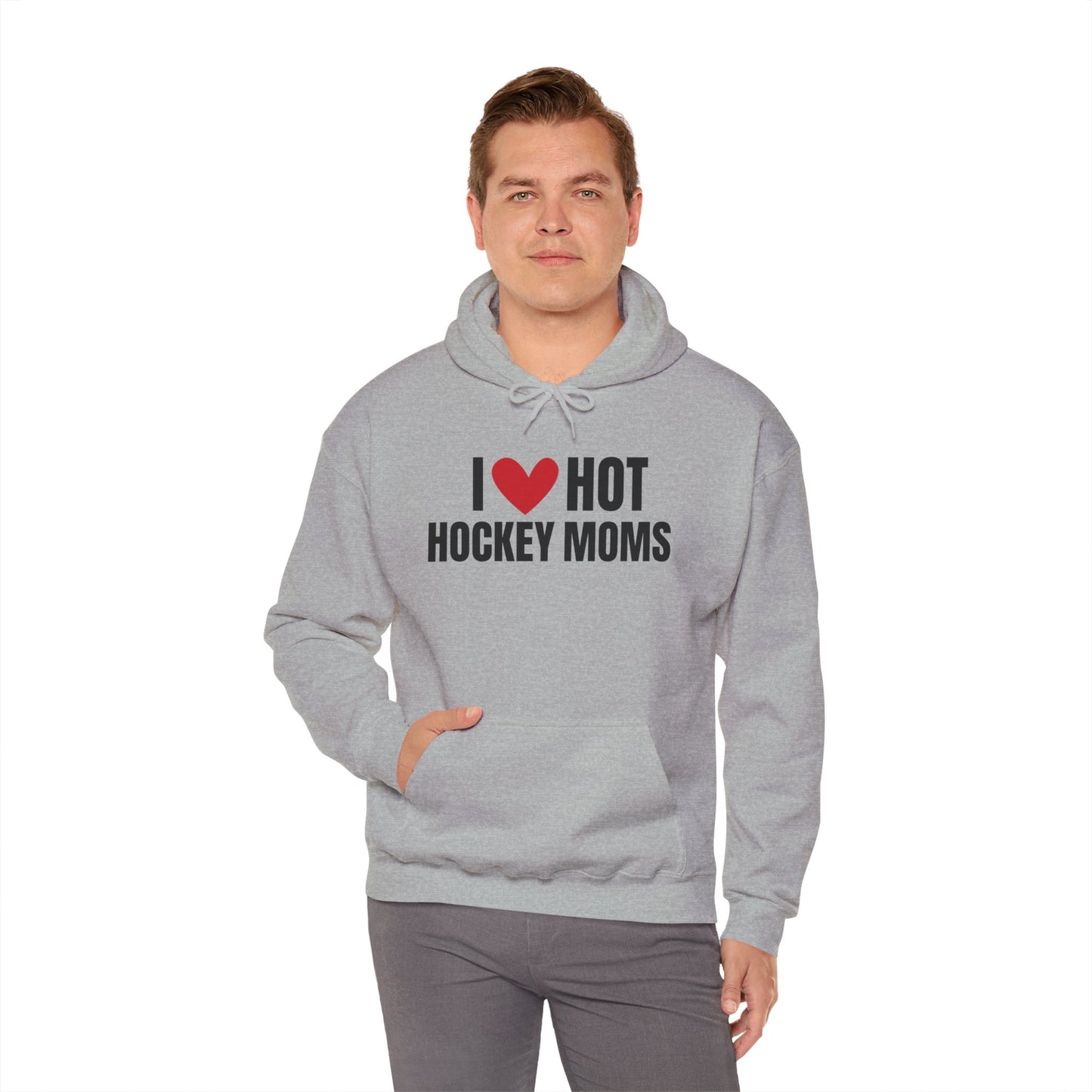 I ❤️ Hot Hockey Moms Unisex Hooded Sweatshirt