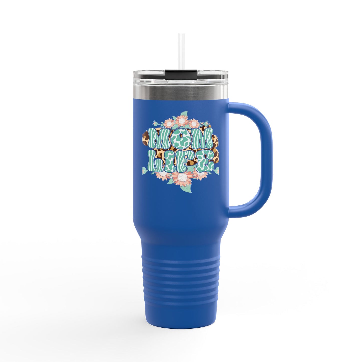 Floral Insulated Blessed MomTravel Mug - 40oz with Fun Travel Graphics