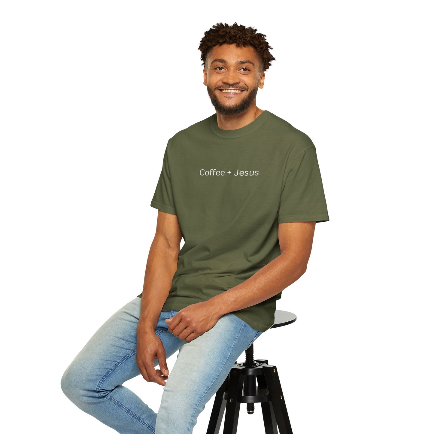 Coffee + Jesus Unisex Garment-Dyed T-Shirt
