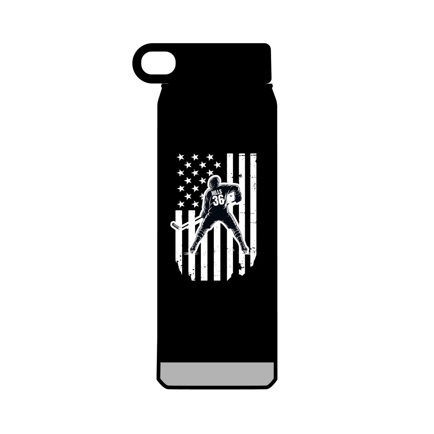 ***CUSTOM** Hockey Patriotic 32oz Water Bottle - Red, USA Design for Active Lifestyles