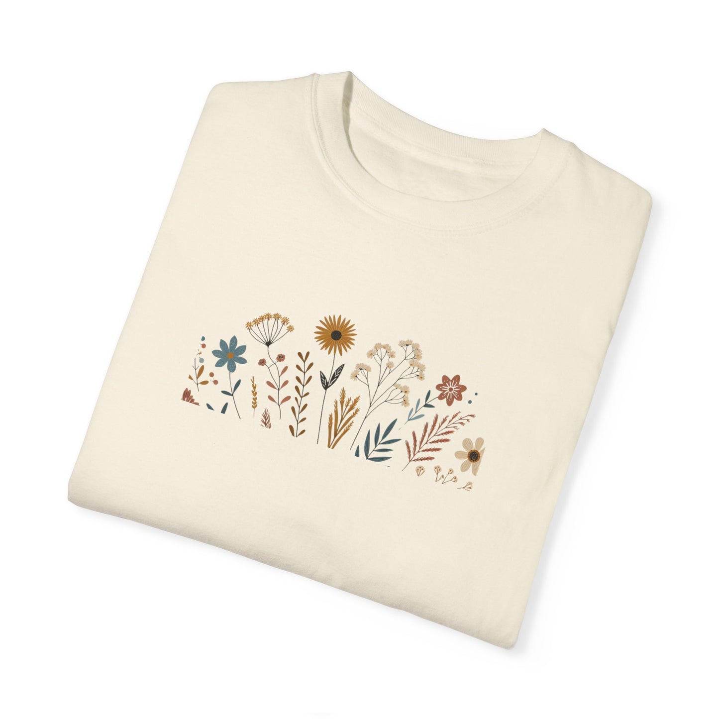 Botanical Floral Unisex T-Shirt - Garment-Dyed Nature-Inspired Tee