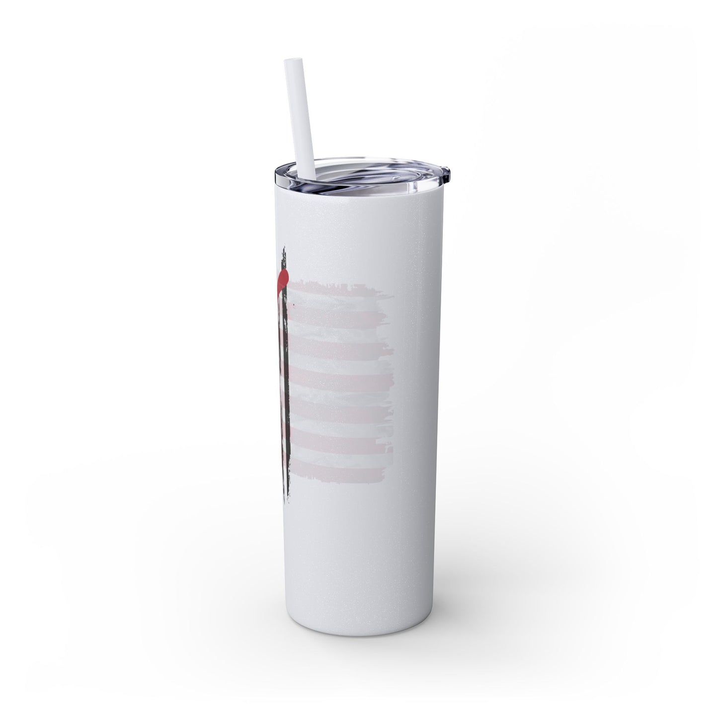 Patriotic Hockey Skinny Tumbler with Straw | 20oz Travel Mug for Independence Day