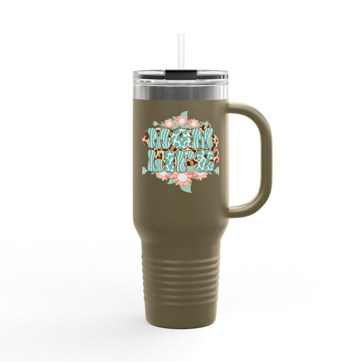 Floral Insulated Blessed MomTravel Mug - 40oz with Fun Travel Graphics