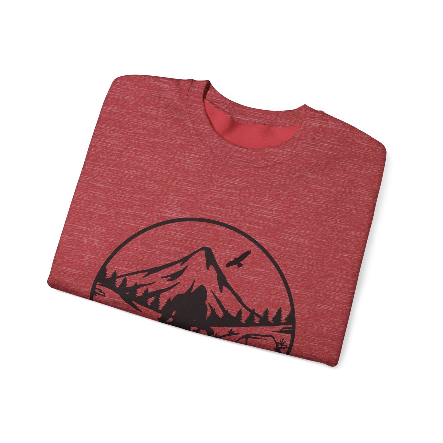 Bigfoot Adventure Unisex Heavy Blend™ Crewneck Sweatshirt – Cozy Outdoor Vibes