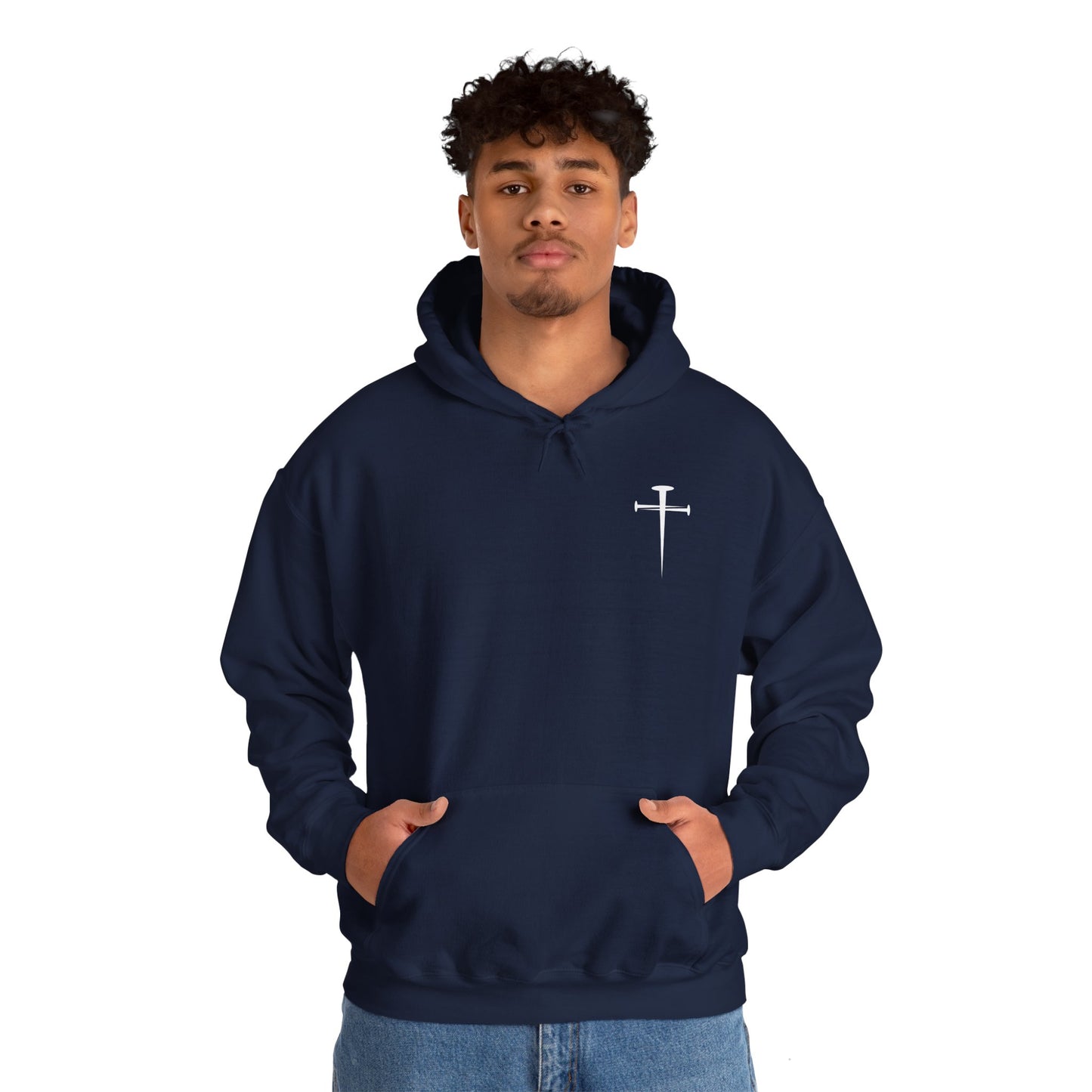 Unisex Heavy Blend™ Hooded Sweatshirt - Minimalist Design with Cross Logo