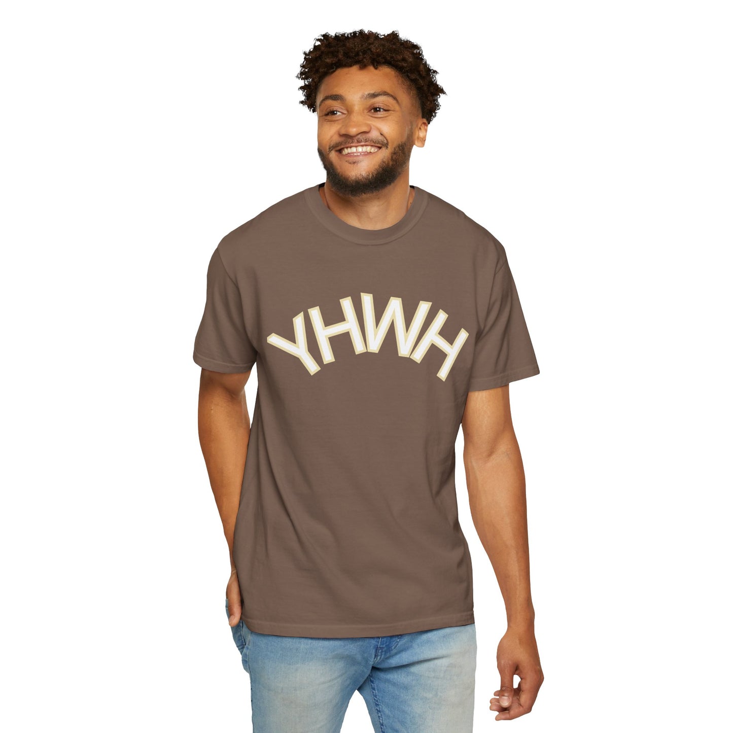 Unisex Garment-Dyed T-Shirt with YHWH Design - Casual Spiritual Fashion