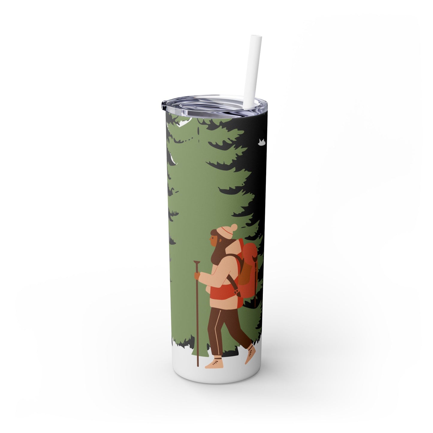 Adventure Hiking Skinny Tumbler with Straw - 20oz Outdoor Travel Mug