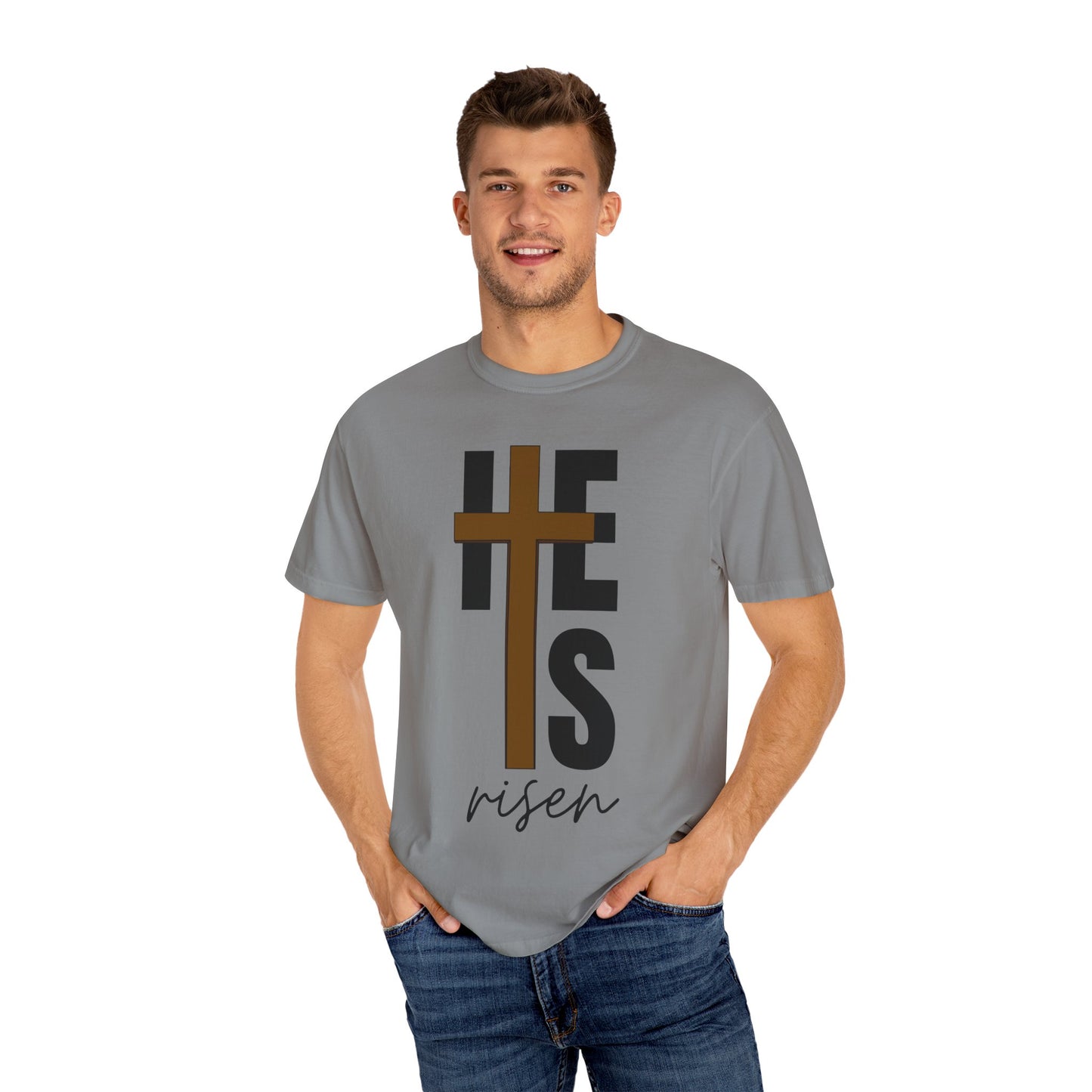 Christ is Risen Unisex Garment-Dyed T-Shirt - Faith-Based Tee