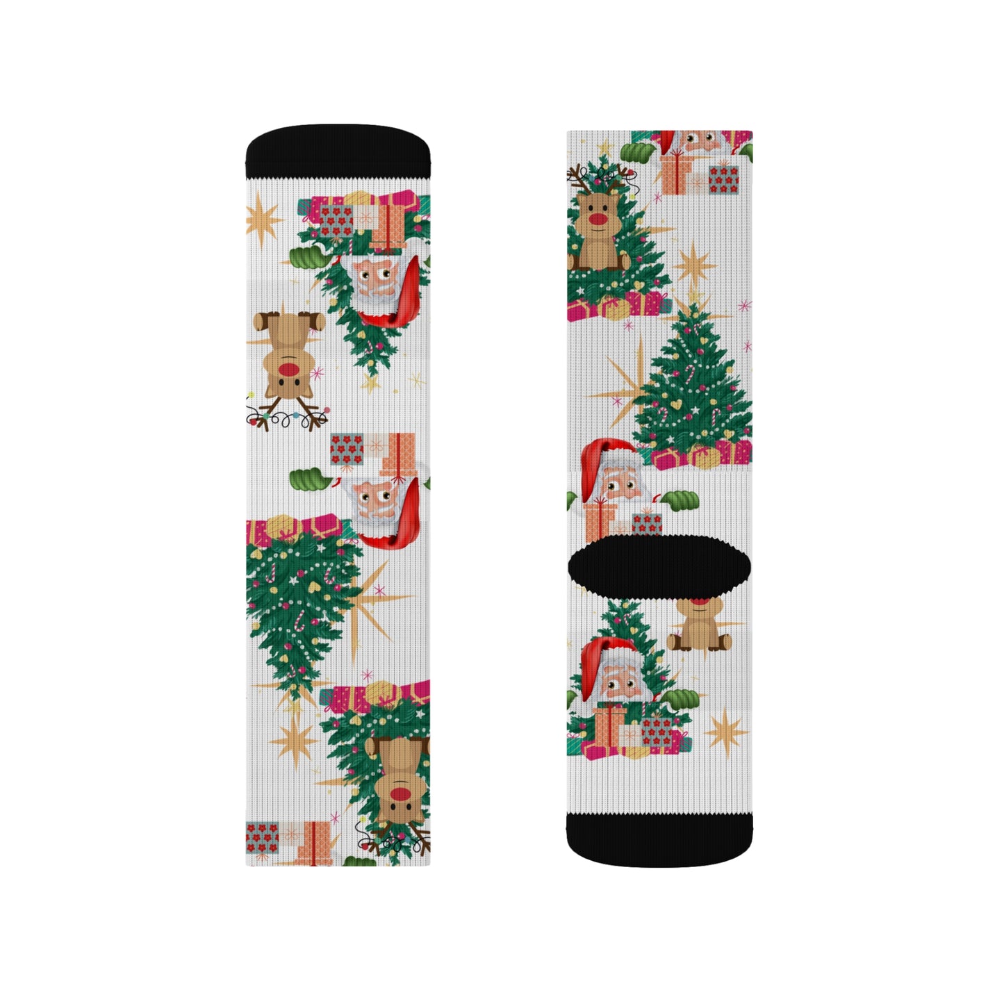 Festive Holiday Sublimation Socks with Christmas Designs