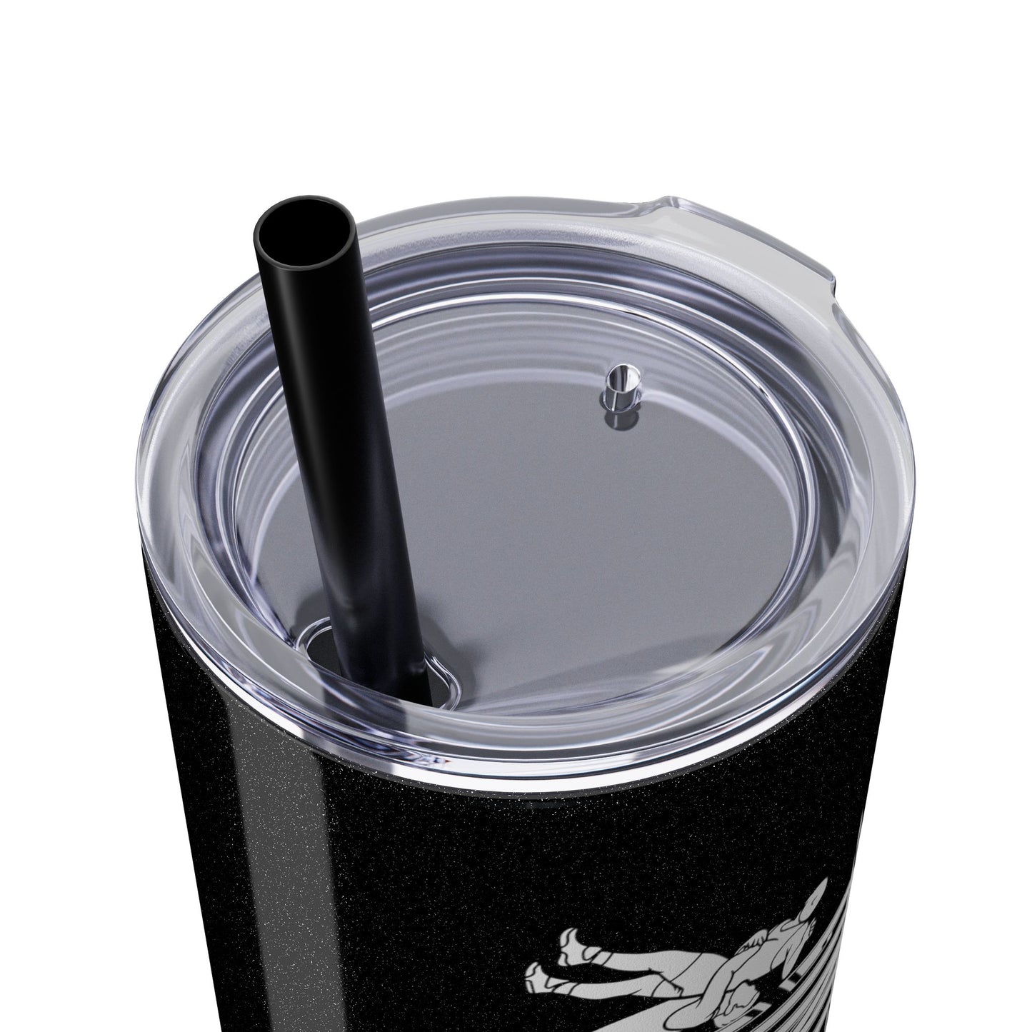 Wrestling-Themed 20oz Skinny Tumbler with Straw - Perfect for Sports Lovers