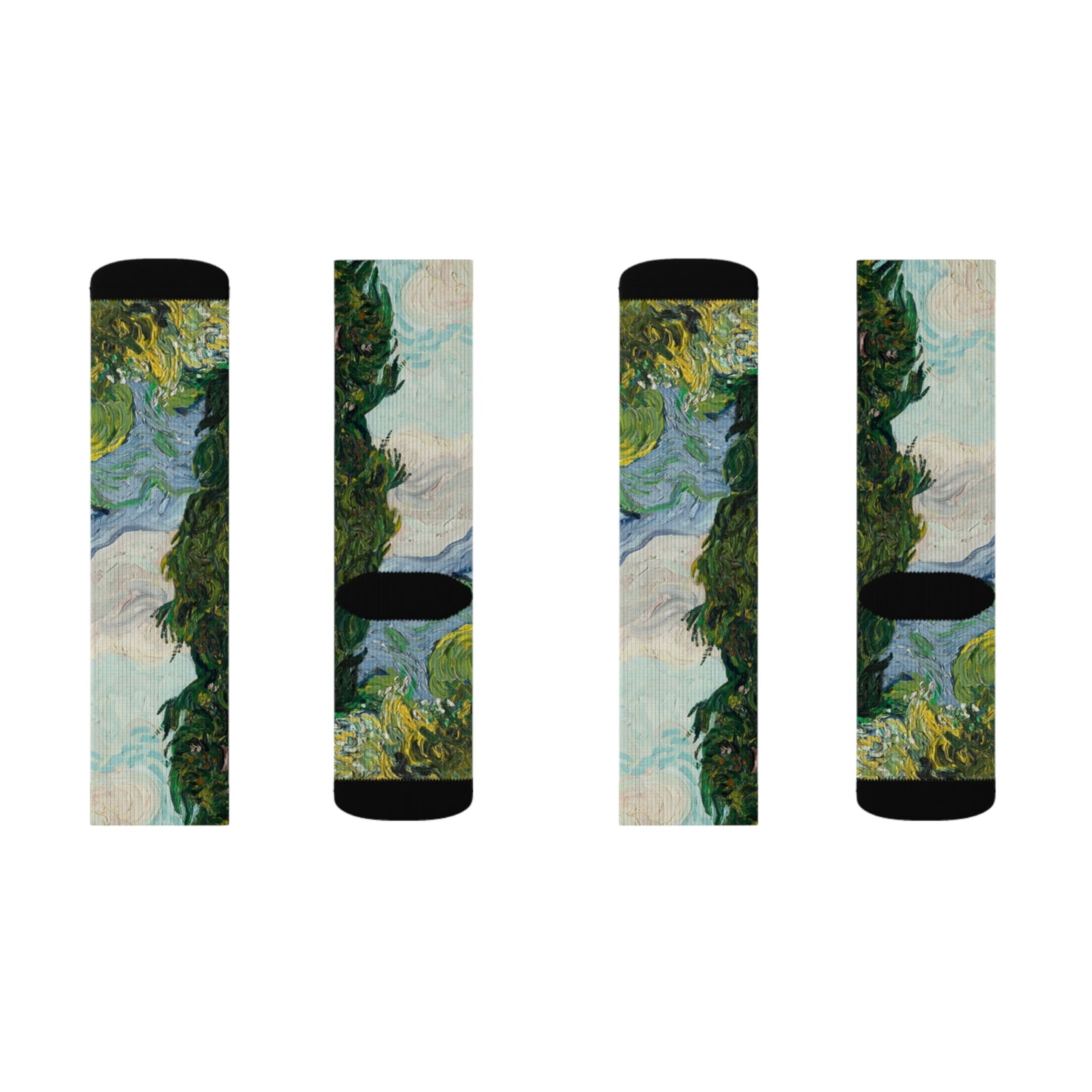 Artistic Sublimation Socks - Van Gogh Inspired Design for Creative Souls