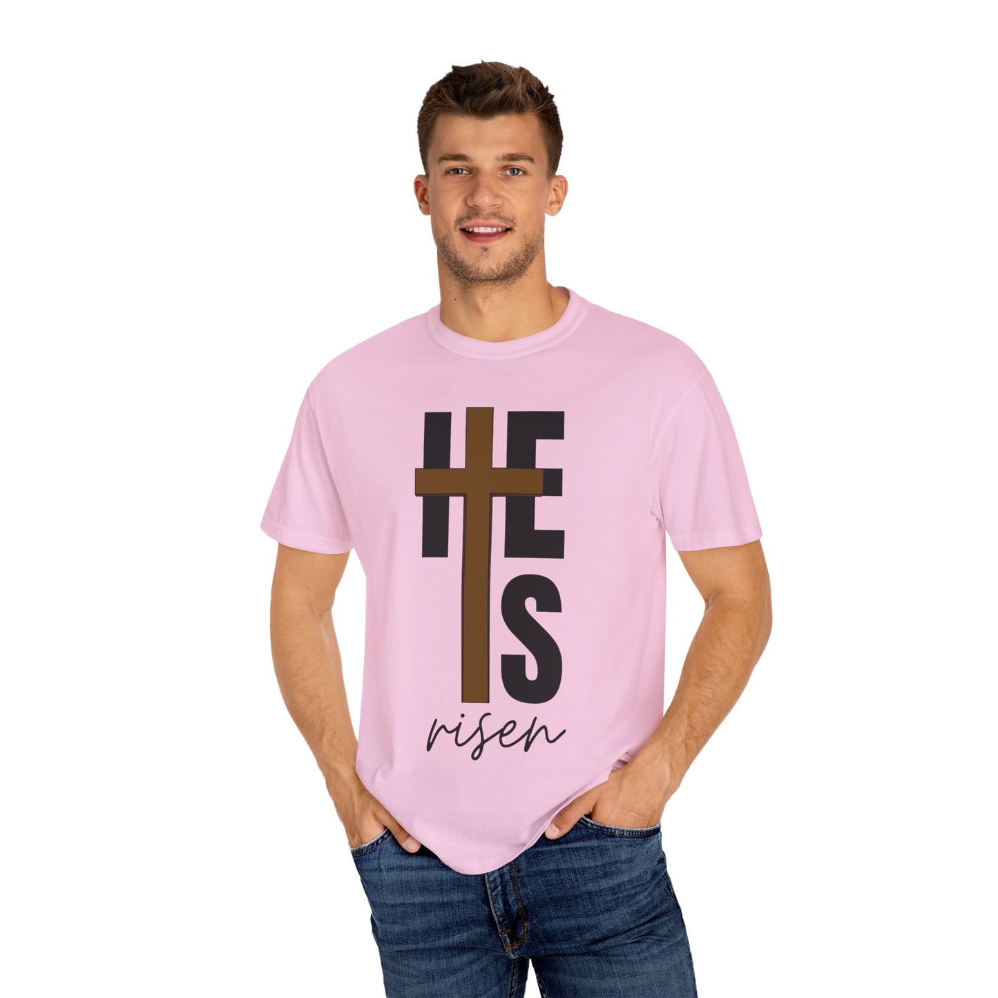 Christ is Risen Unisex Garment-Dyed T-Shirt - Faith-Based Tee