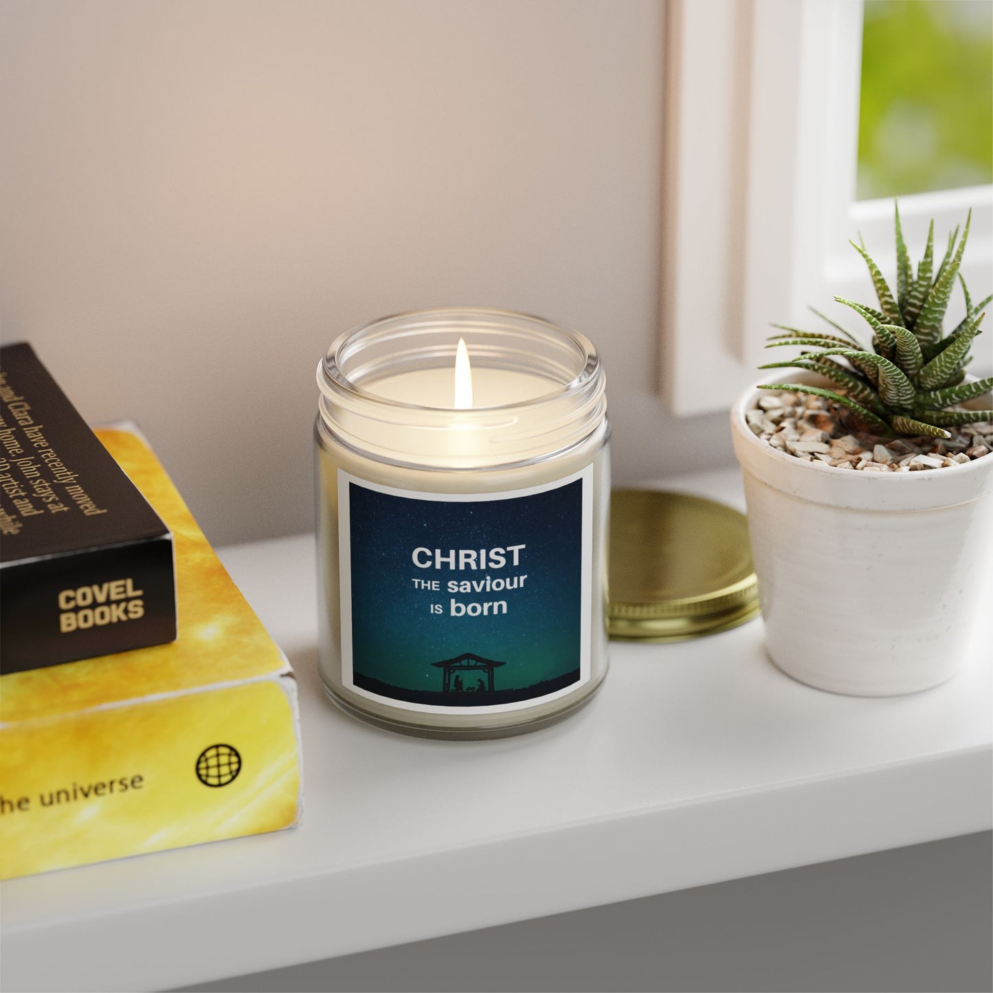 Coconut Apricot Scented Candle for Christmas - "Christ the Saviour is Born" - 4oz & 9oz