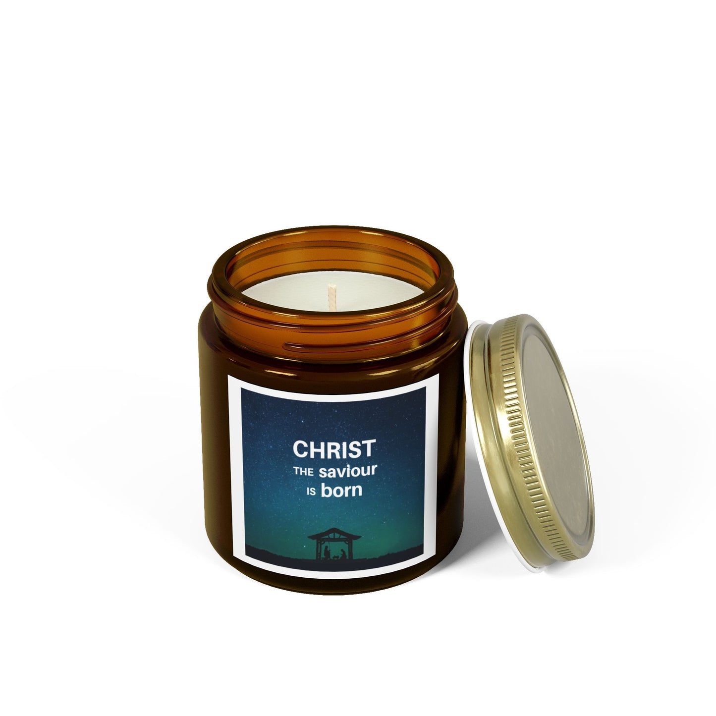 Coconut Apricot Scented Candle for Christmas - "Christ the Saviour is Born" - 4oz & 9oz