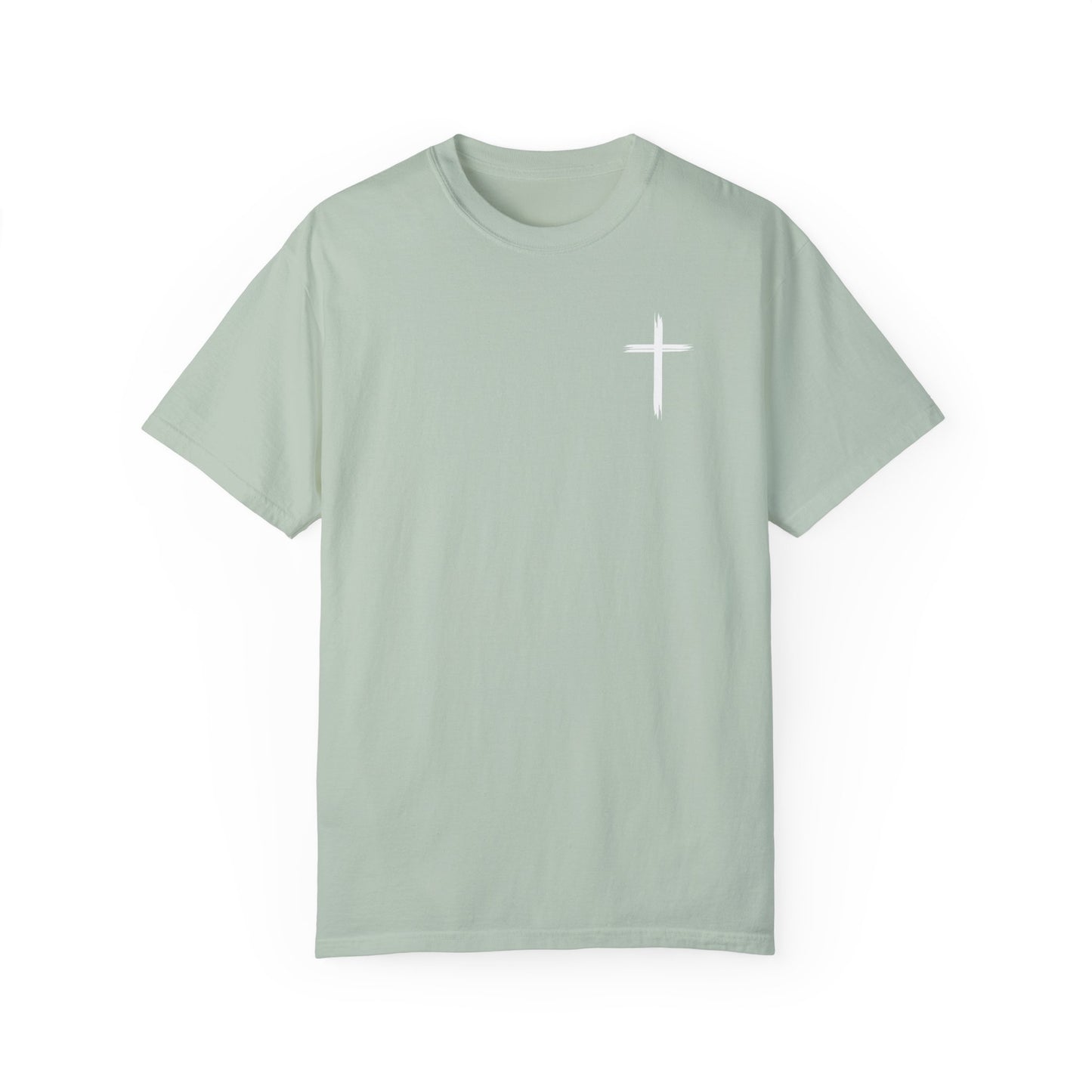Unisex Garment-Dyed T-Shirt with Minimalist Cross Design