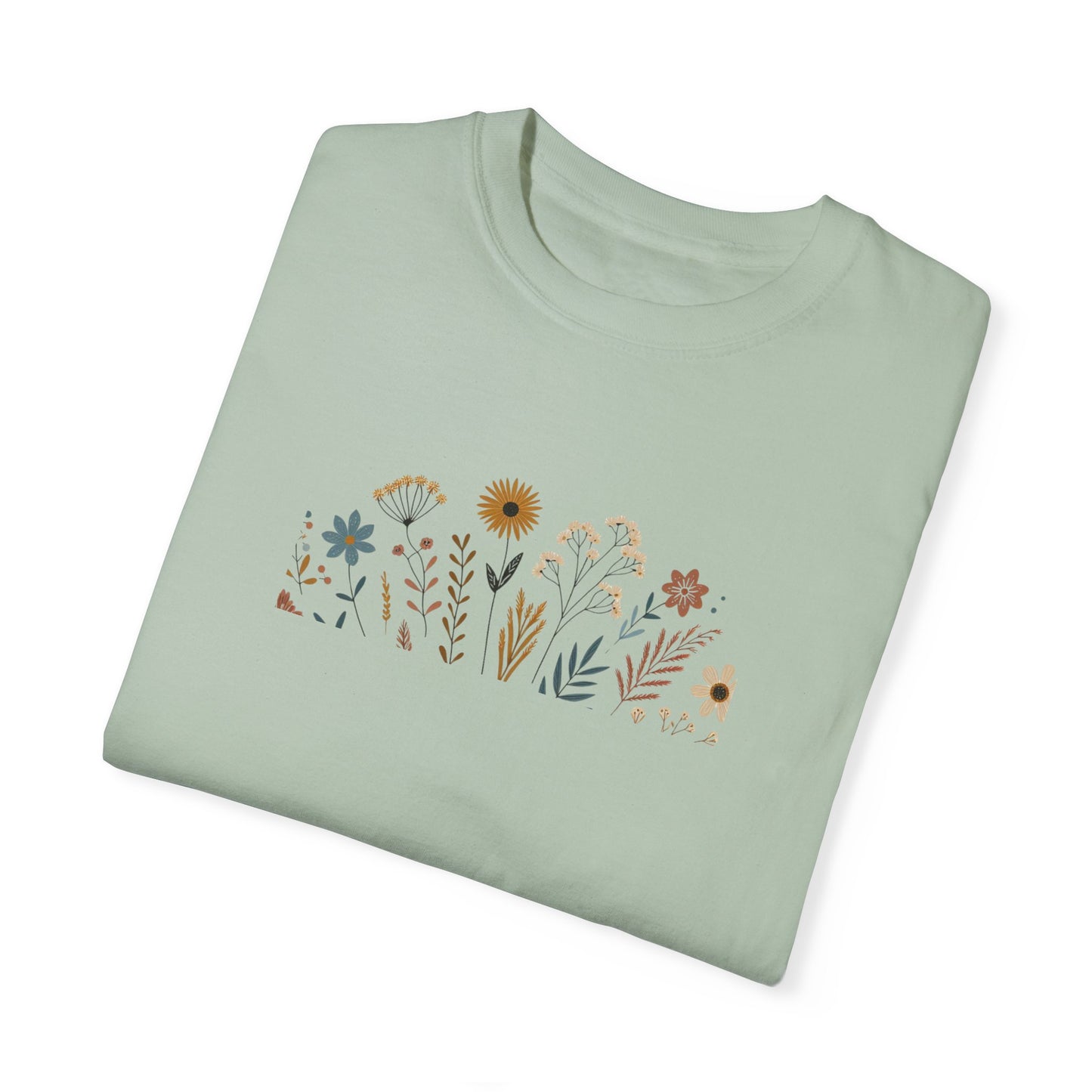 Botanical Floral Unisex T-Shirt - Garment-Dyed Nature-Inspired Tee