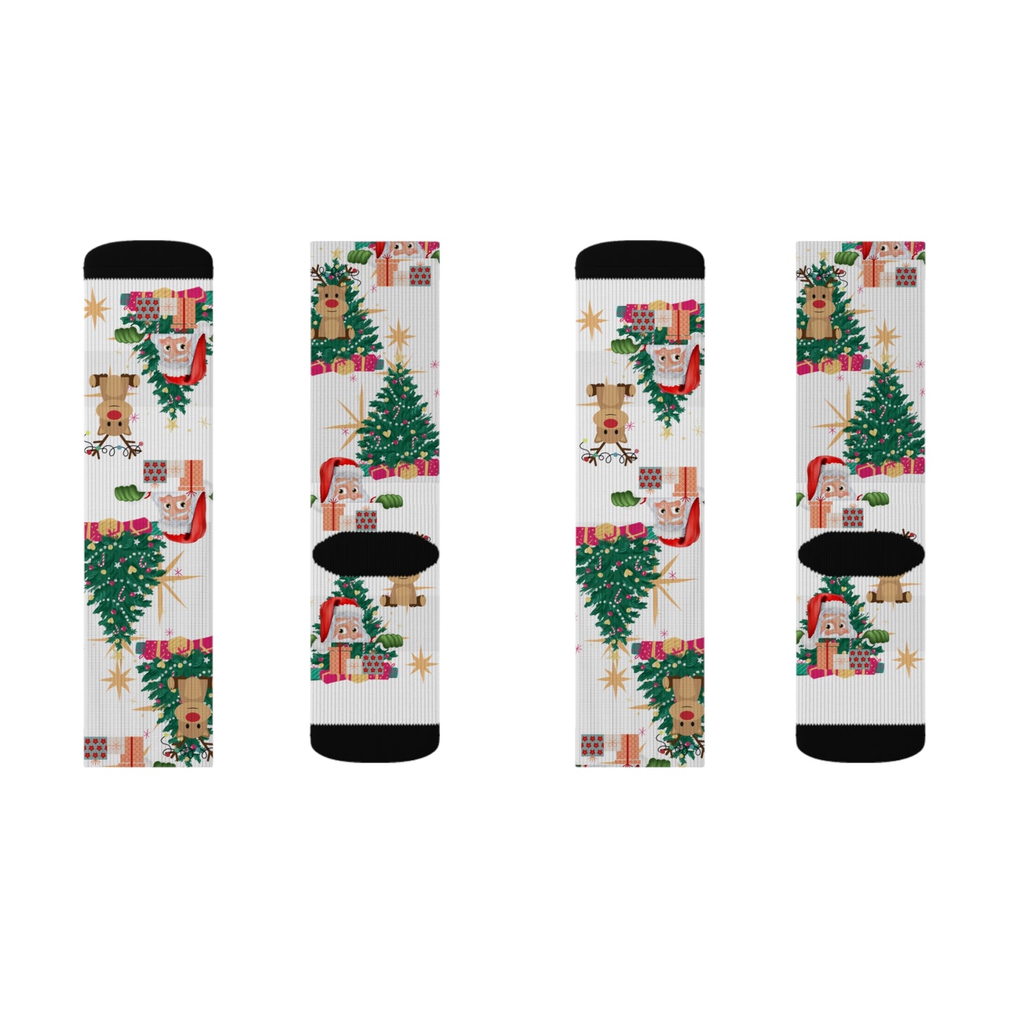 Festive Holiday Sublimation Socks with Christmas Designs