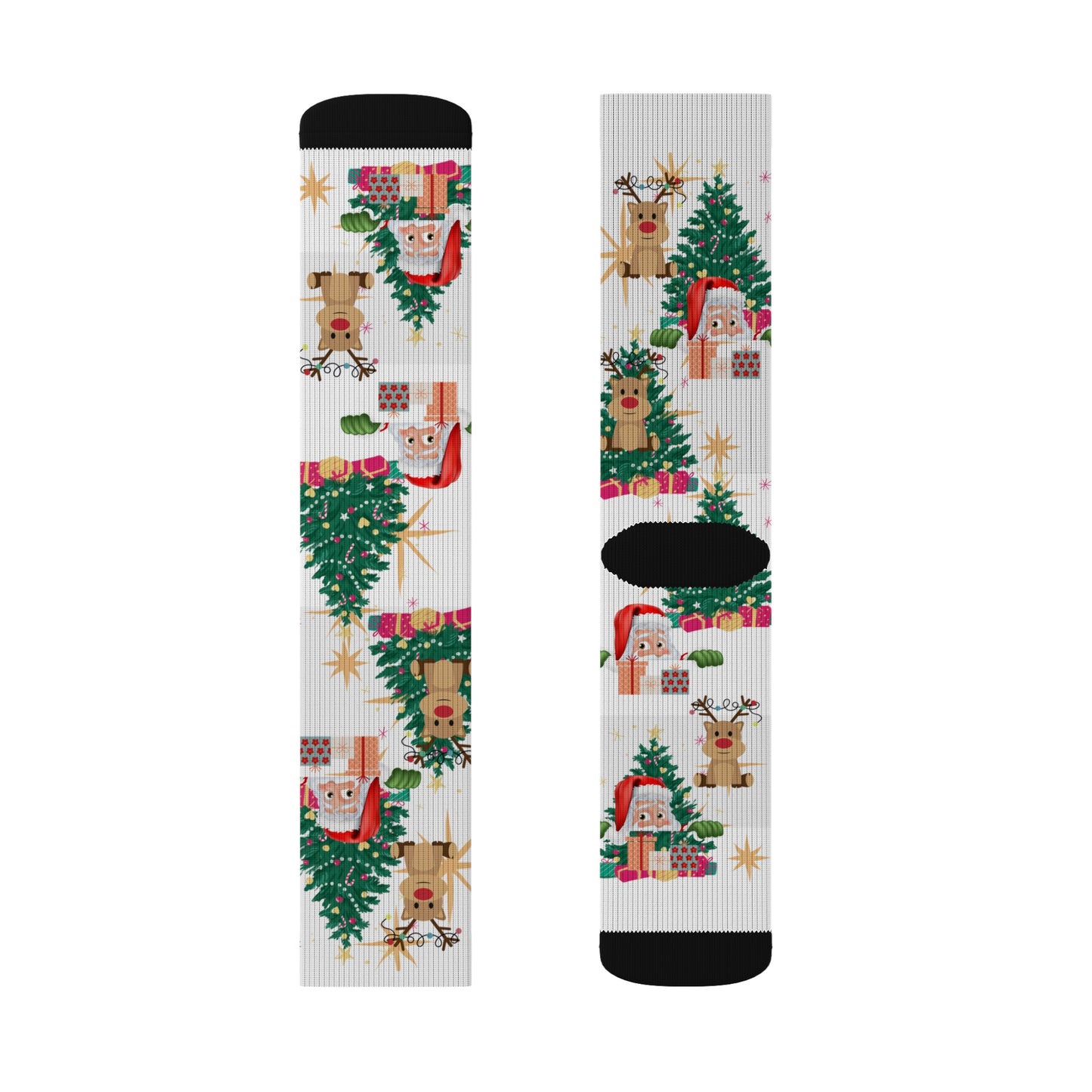 Festive Holiday Sublimation Socks with Christmas Designs