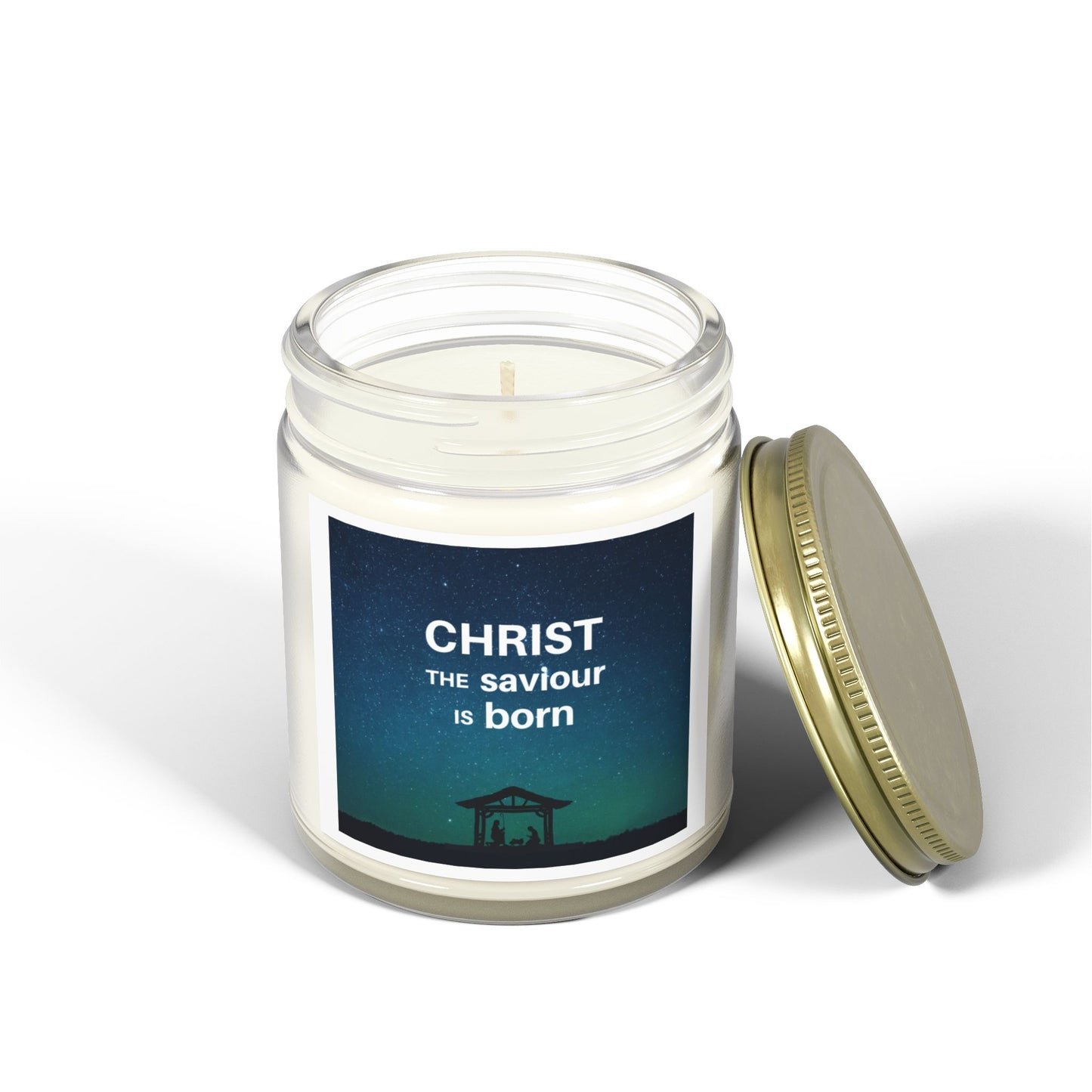 Coconut Apricot Scented Candle for Christmas - "Christ the Saviour is Born" - 4oz & 9oz