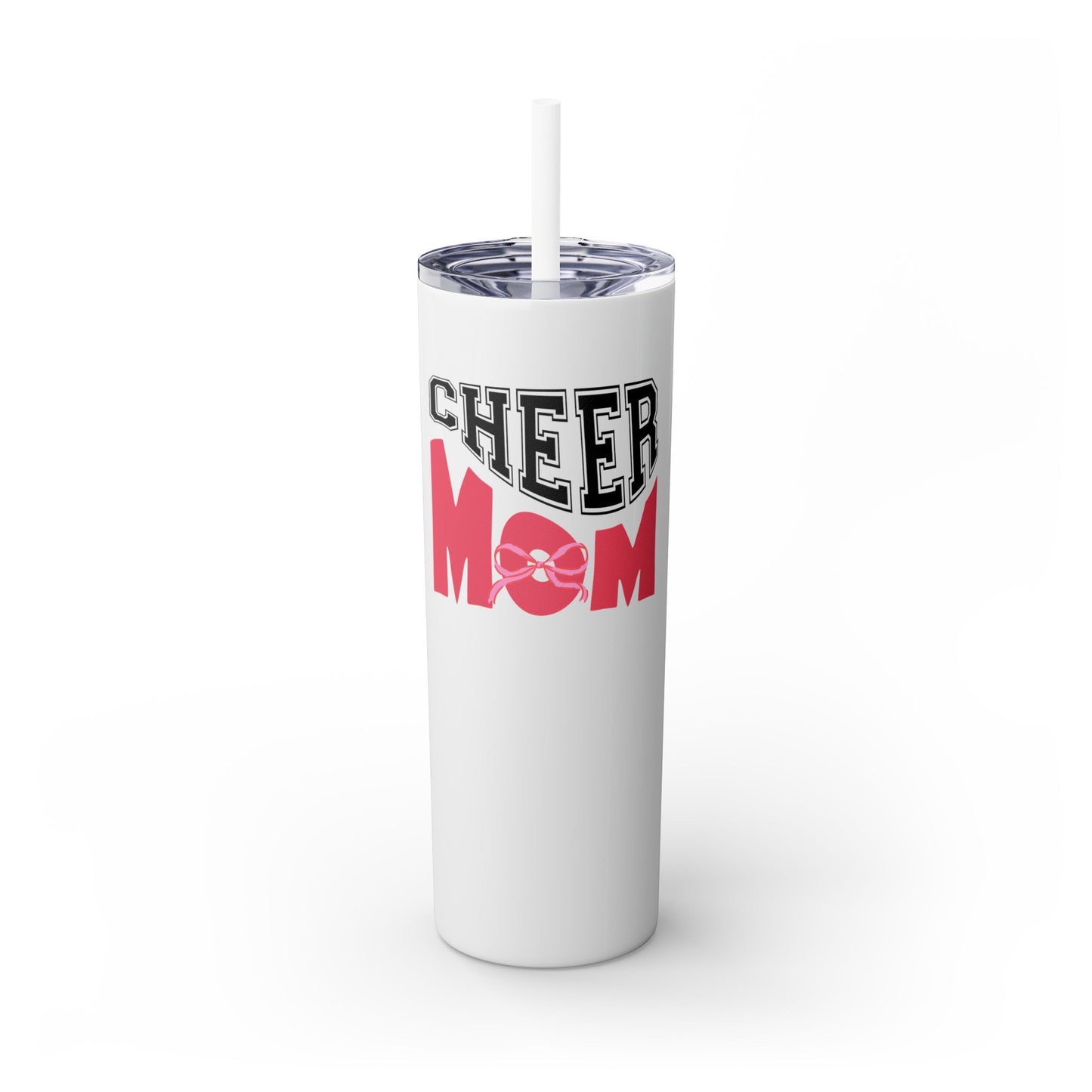 Cheer Mom Skinny Tumbler with Straw - 20oz - Perfect Gift for Cheerleading Enthusiasts