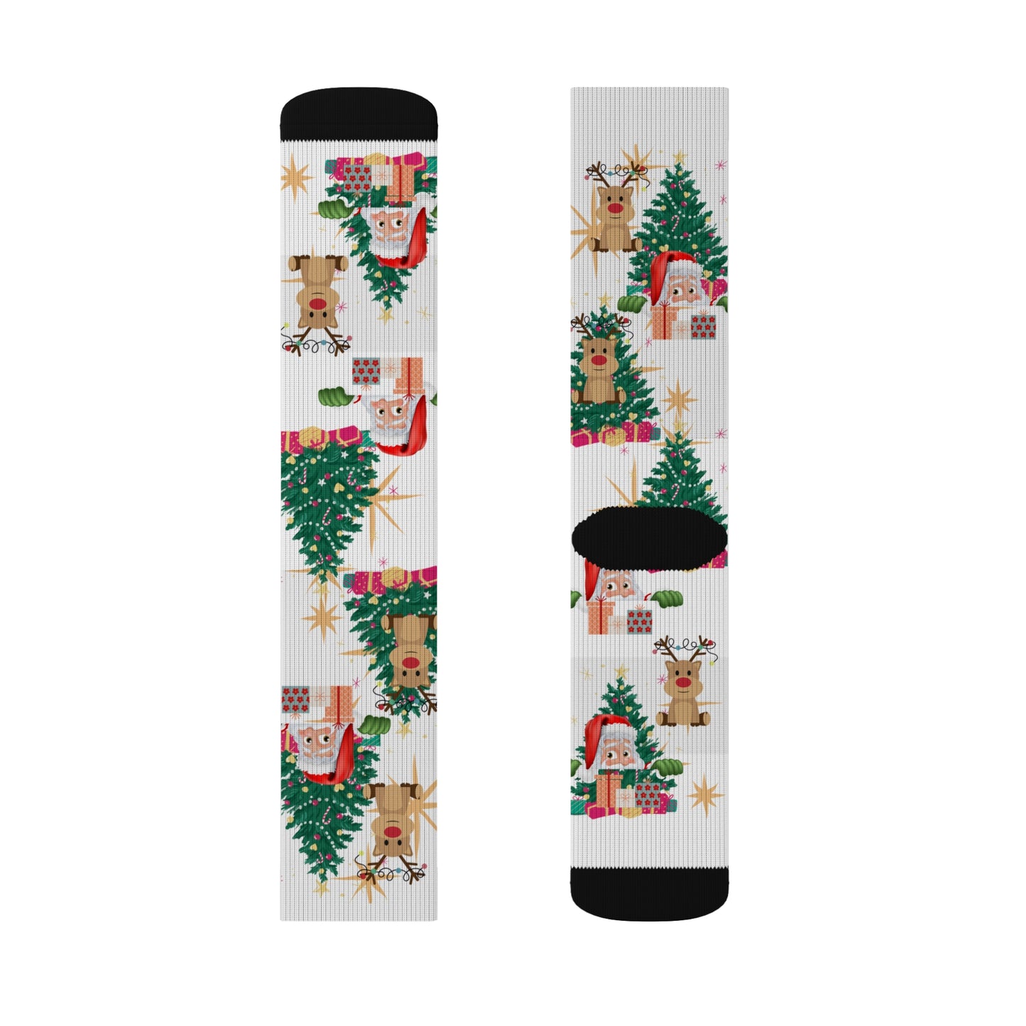 Festive Holiday Sublimation Socks with Christmas Designs