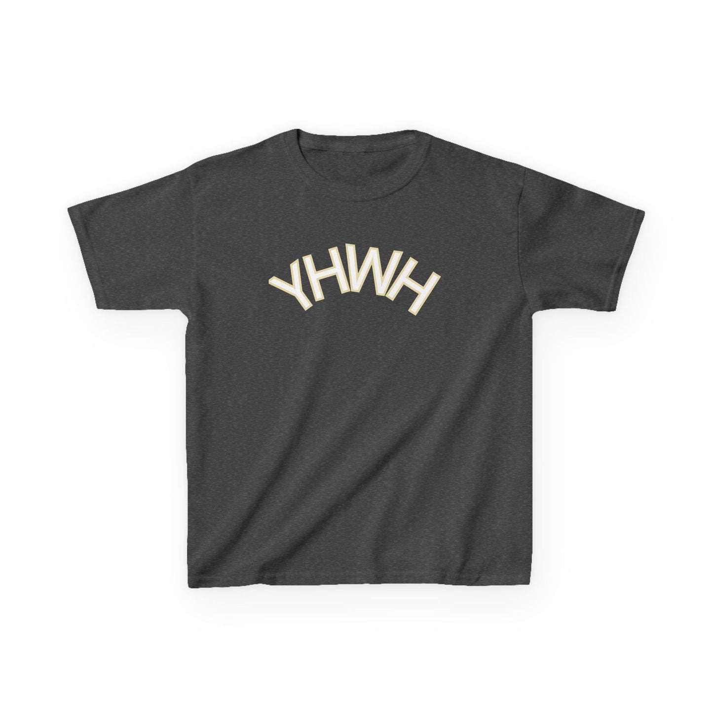 YHWH Kids Heavy Cotton Tee - Faith-Inspired Black T-Shirt for Everyday Wear