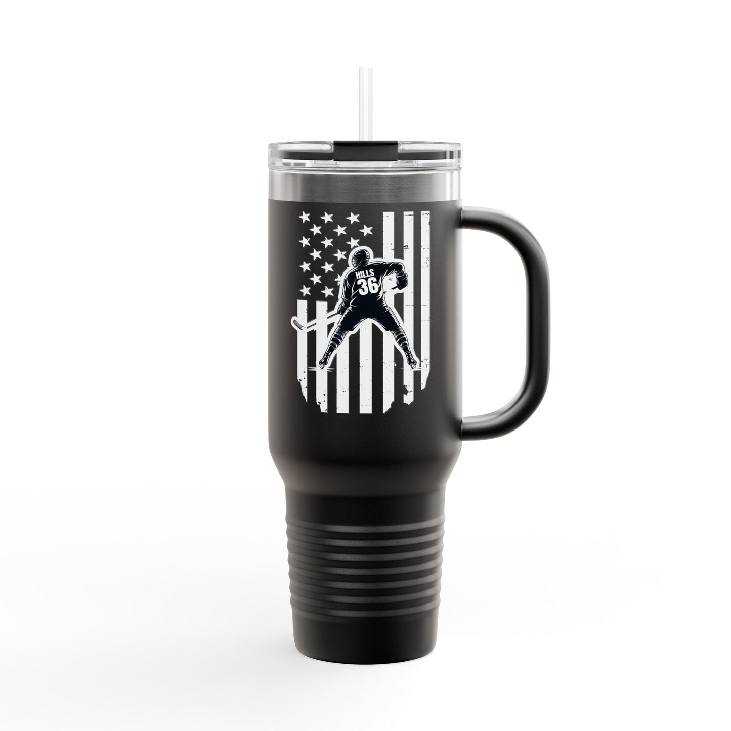 ***CUSTOM*** Patriotic Insulated Travel Mug - 40oz with Vintage Design for Sports Enthusiasts