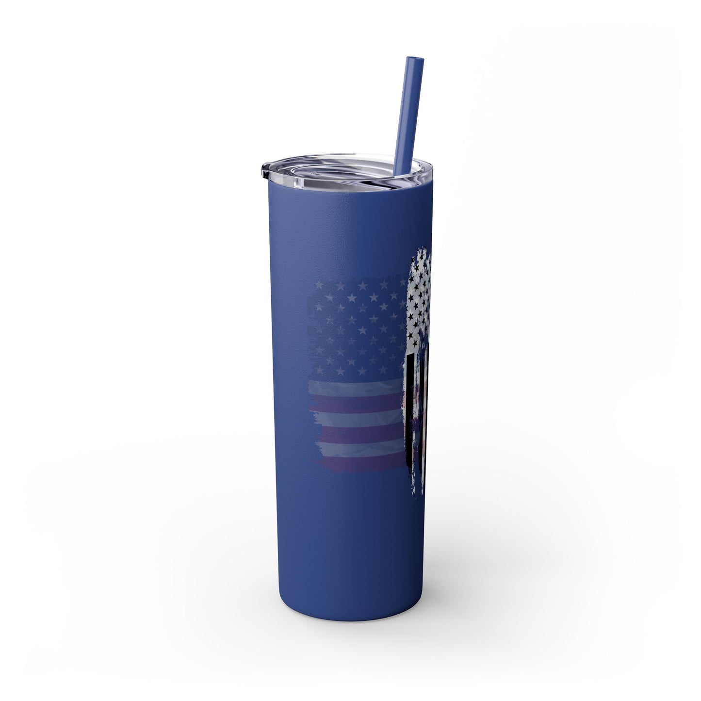 Patriotic Hockey Skinny Tumbler with Straw | 20oz Travel Mug for Independence Day