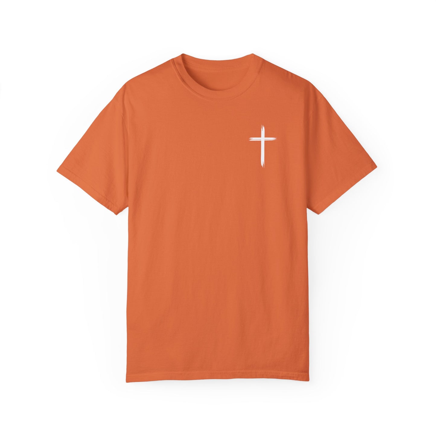 Unisex Garment-Dyed T-Shirt with Minimalist Cross Design