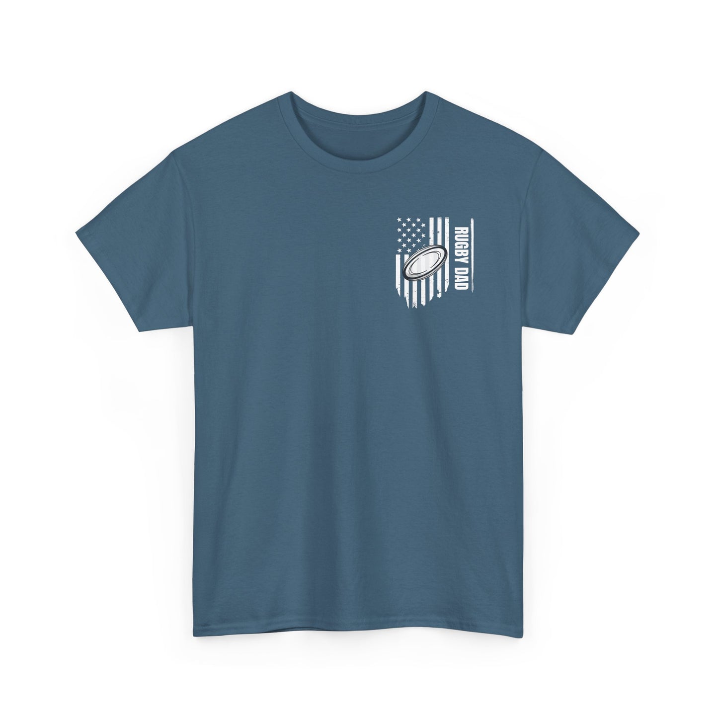 Rugby Dad Heavy Cotton Tee - American Flag Design