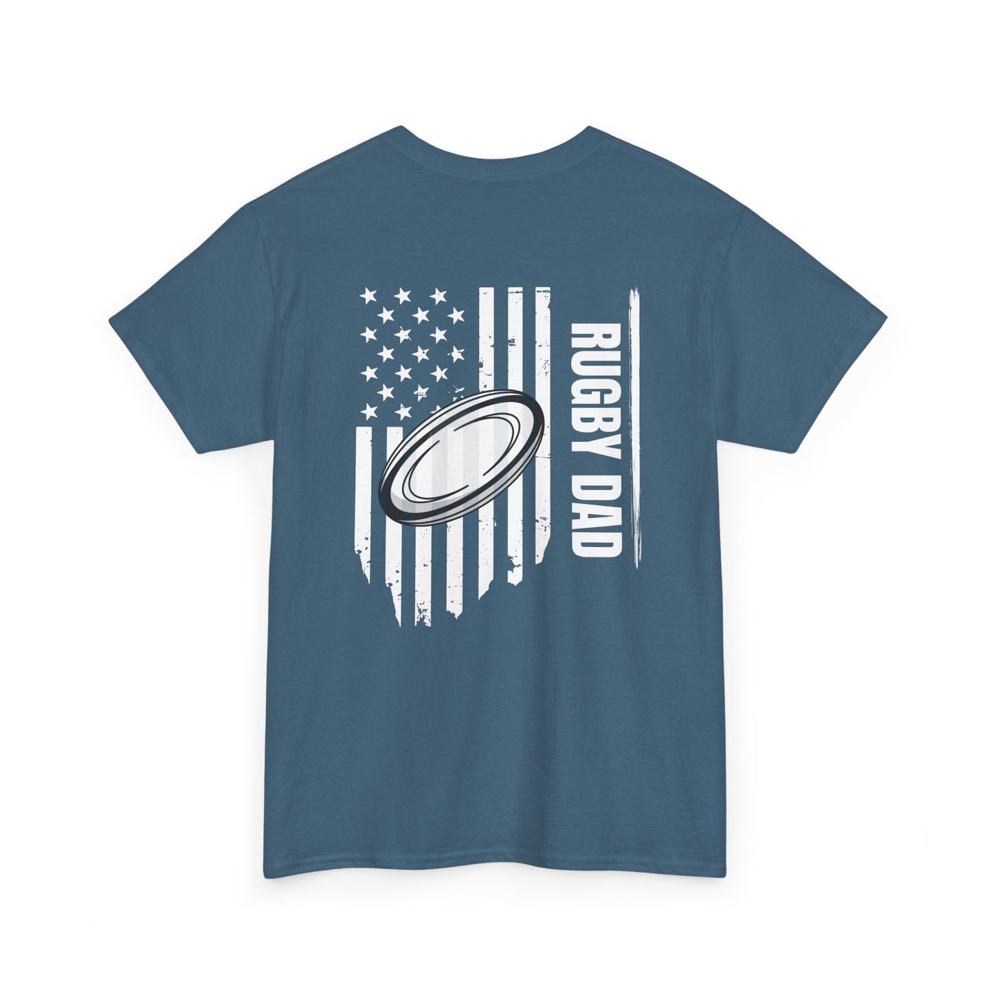 Rugby Dad Heavy Cotton Tee - American Flag Design