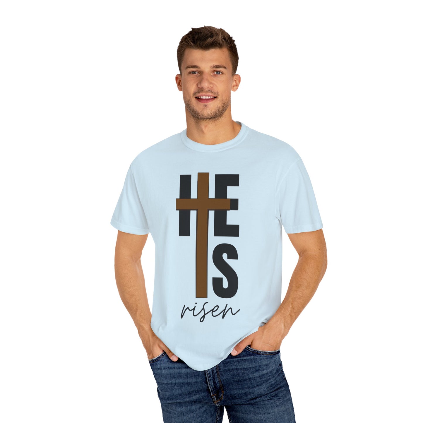 Christ is Risen Unisex Garment-Dyed T-Shirt - Faith-Based Tee
