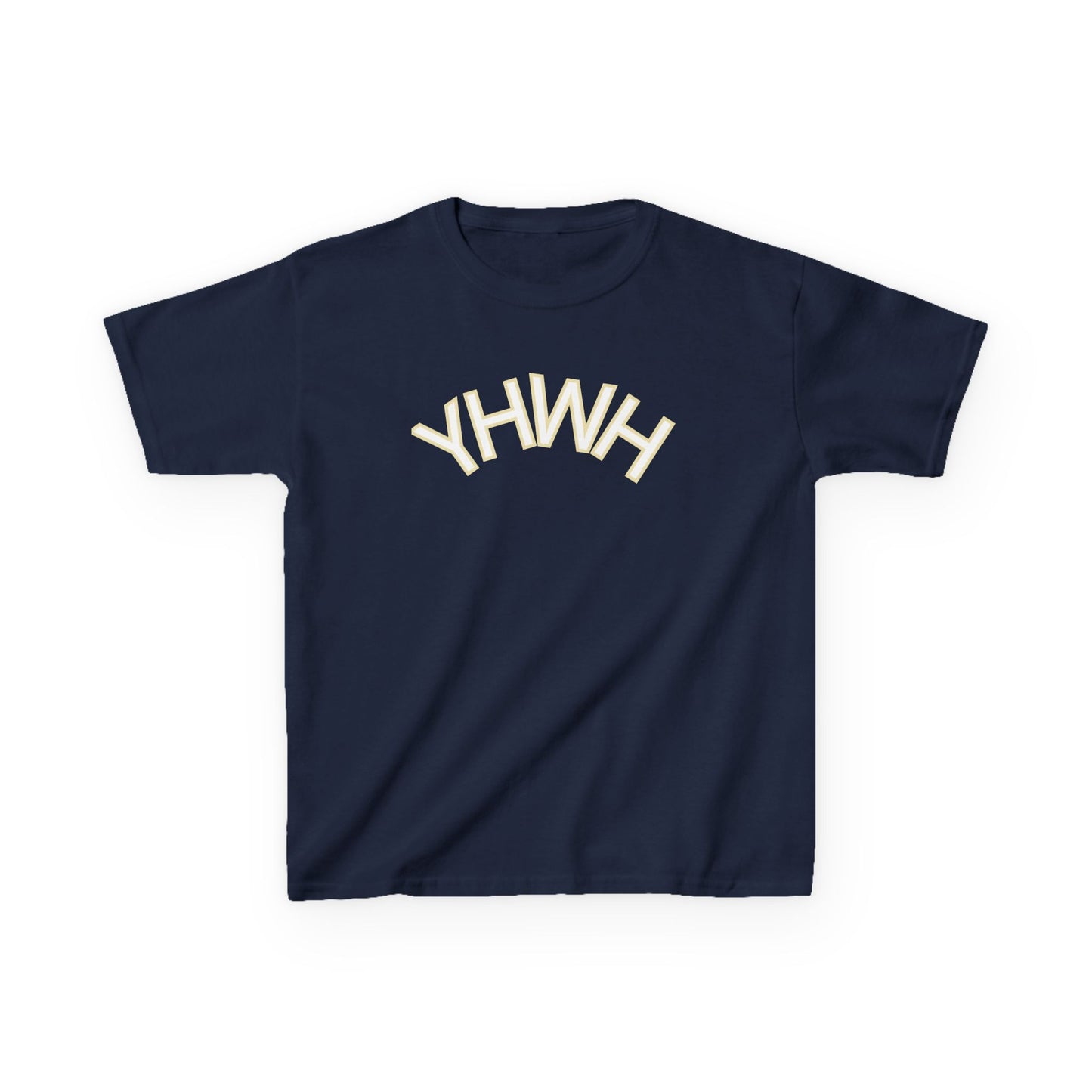 YHWH Kids Heavy Cotton Tee - Faith-Inspired Black T-Shirt for Everyday Wear