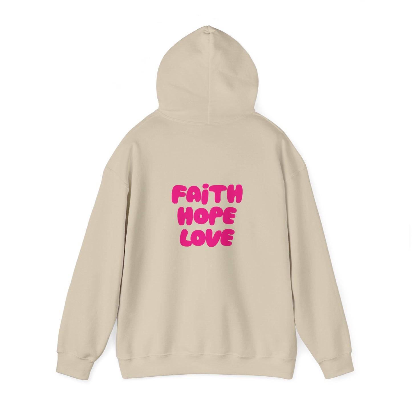 Faith Hope Love Unisex Hooded Sweatshirt - Cozy Inspirational Apparel