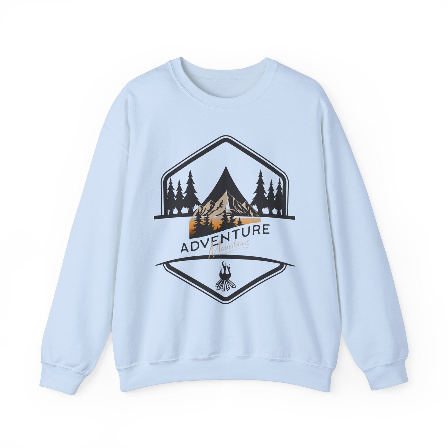 Adventure Awaits Unisex Heavy Blend™ Crewneck Sweatshirt - Perfect for Outdoor Enthusiasts