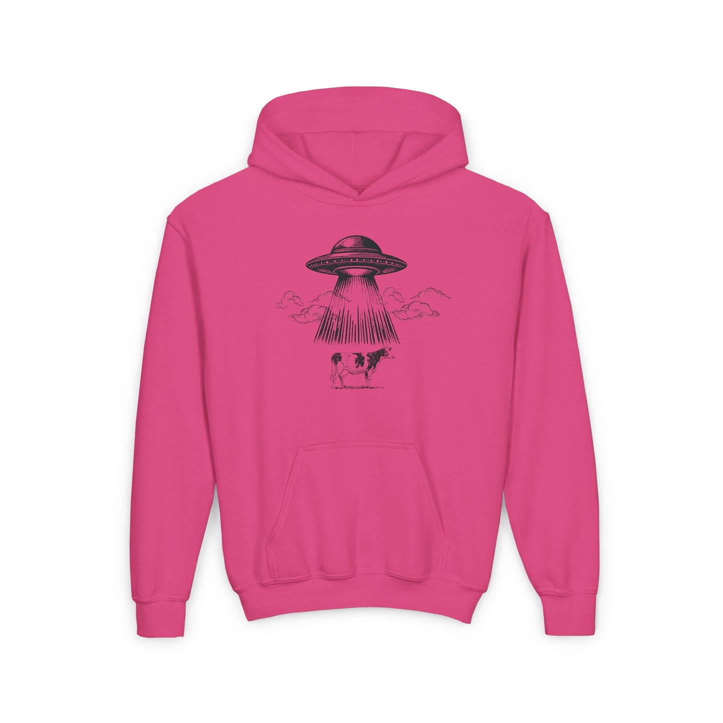 Youth Heavy Blend UFO Hoodie - Fun Space Travel Design for Kids