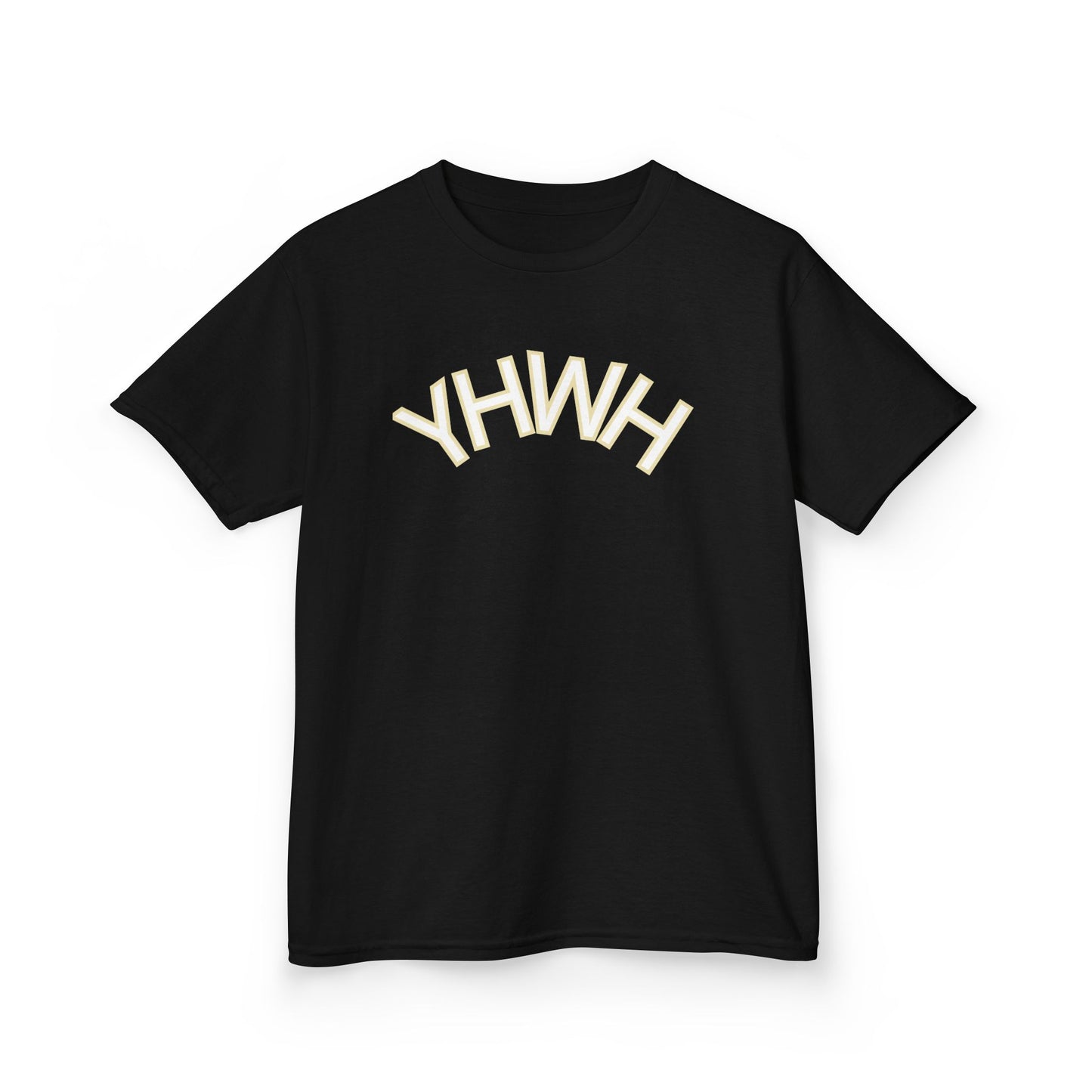YHWH Kids Heavy Cotton Tee - Faith-Inspired Black T-Shirt for Everyday Wear