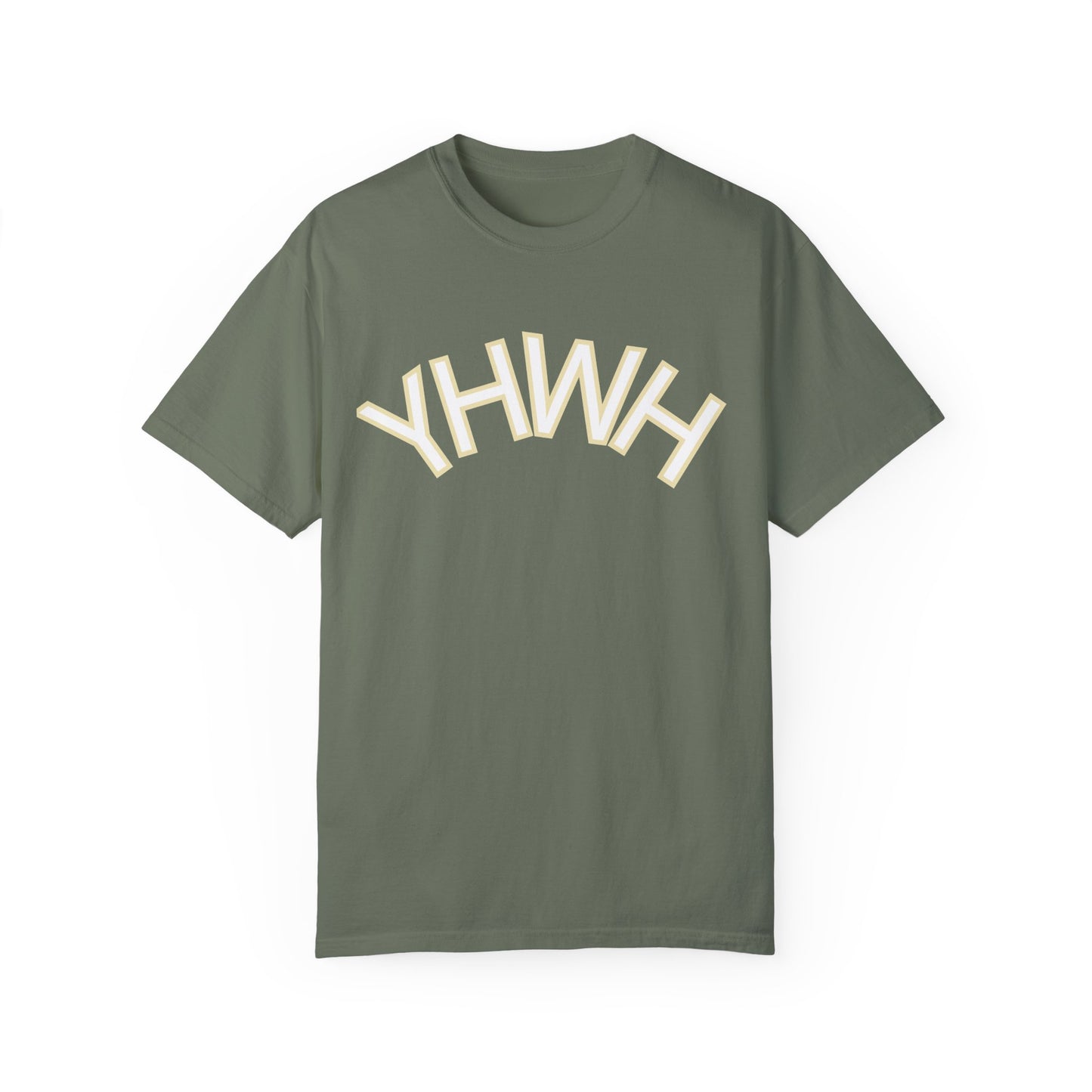 Unisex Garment-Dyed T-Shirt with YHWH Design - Casual Spiritual Fashion