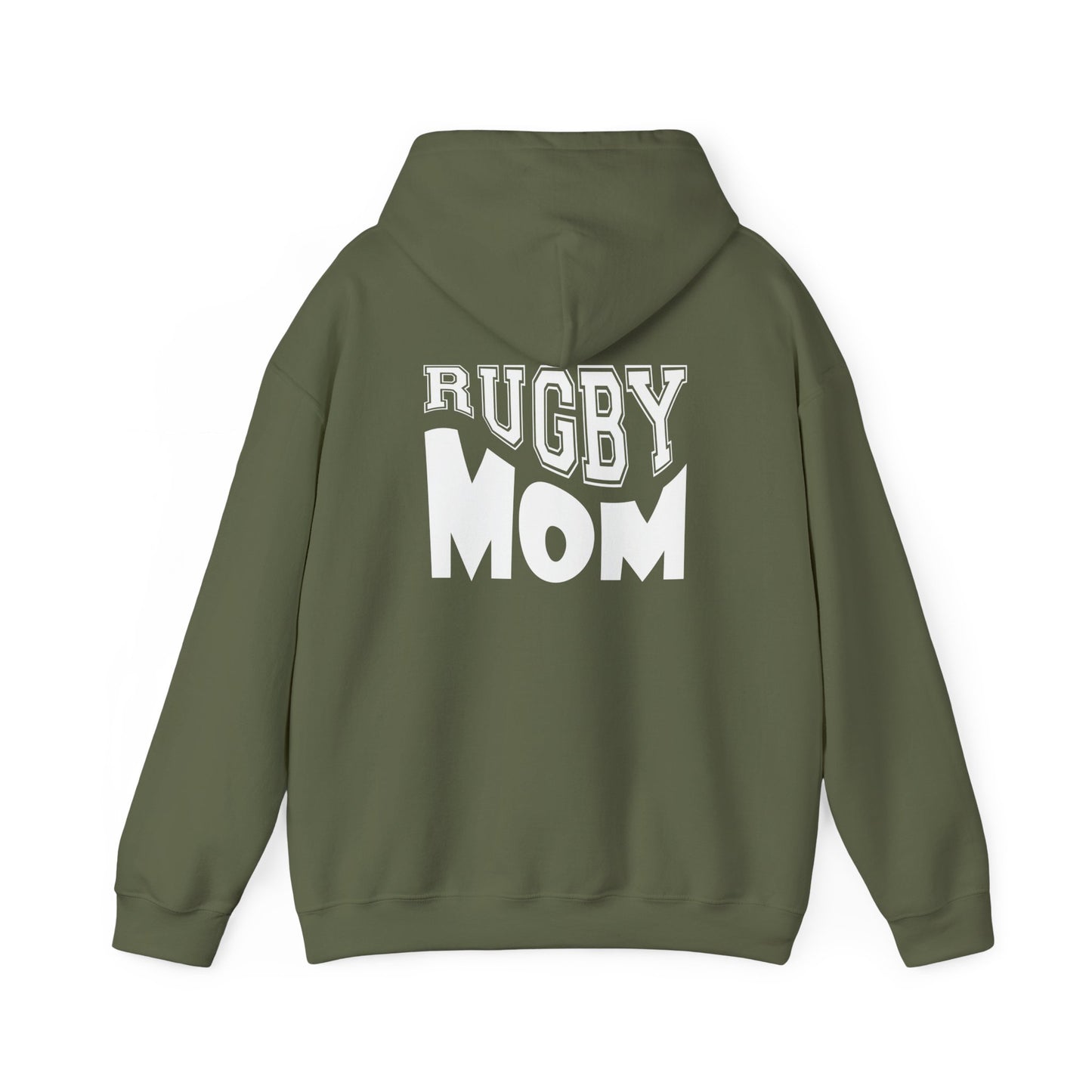 Rugby Mom America Hooded Sweatshirt | Unisex Heavy Blend | Sports Gift