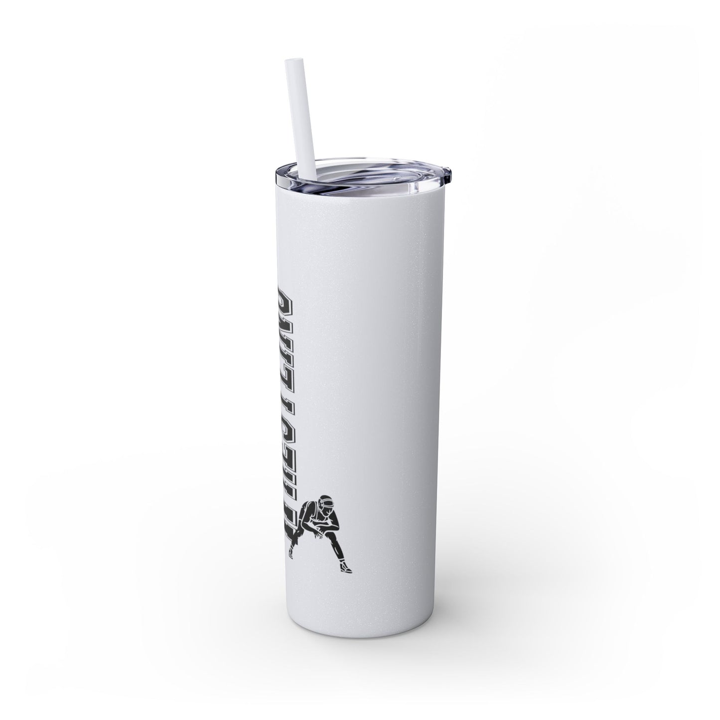 Wrestling Skinny Tumbler with Straw - 20oz Water Bottle for Sports Fans
